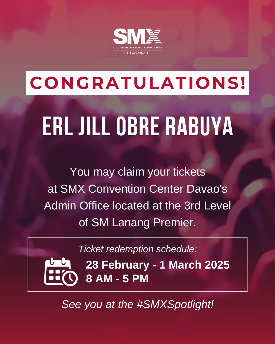 SMX - Congratulations to our lucky winner for the #SMXSpotlight ticket ...