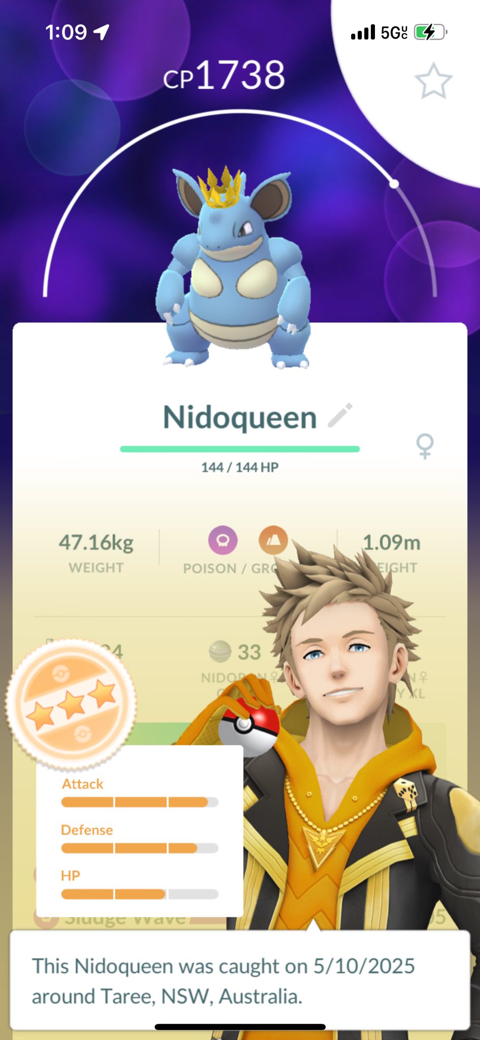 Compte Pokémon Go Avec Nidoqueen Costume Crown - Débloqué Ou à Capturer Sous 30 Jours