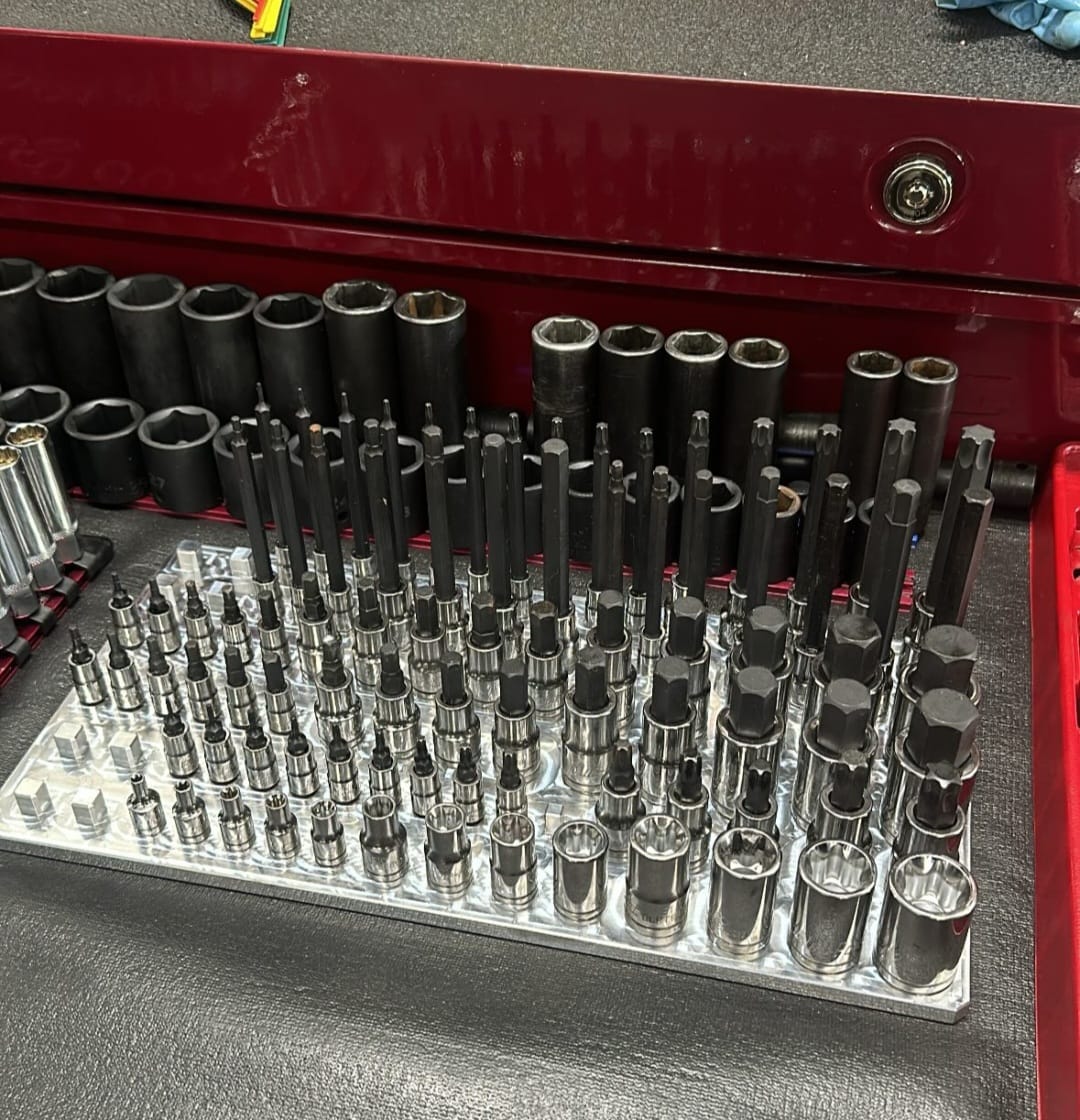KFFKFF 8-Piece Socket Organizer Set, High-Rod Socket Holders for 1/4