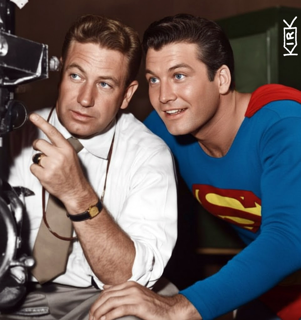 George Reeves as Superman (1951-1958) | Reeves and cameraman Hal Stine ...