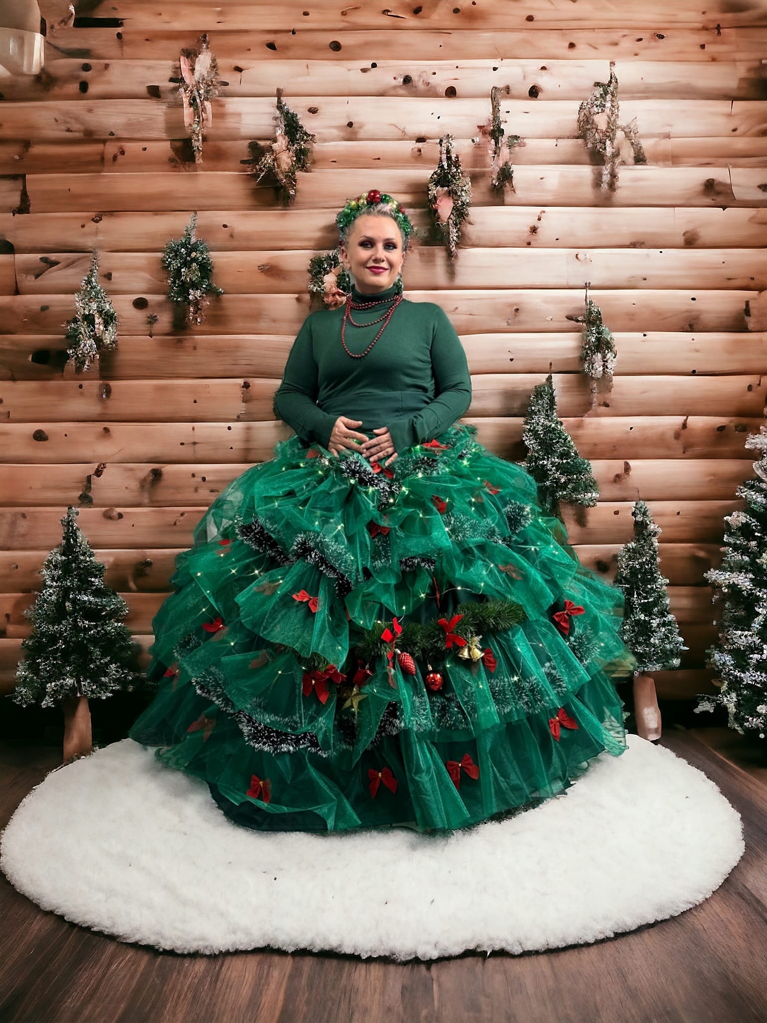 I turned my wedding dress into a Christmas Tree skirt 😁❤️🎅