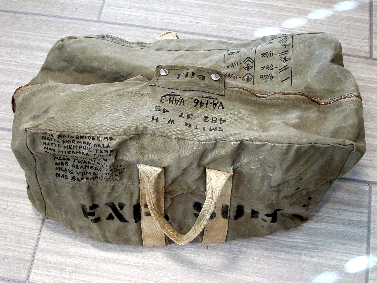 US Navy tool bag with sailor Bill Smith