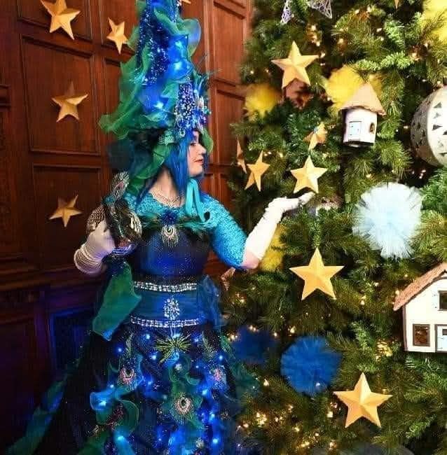 peacock christmas tree dress I made a light up costume! Sparkly Royal Blue Bodycon