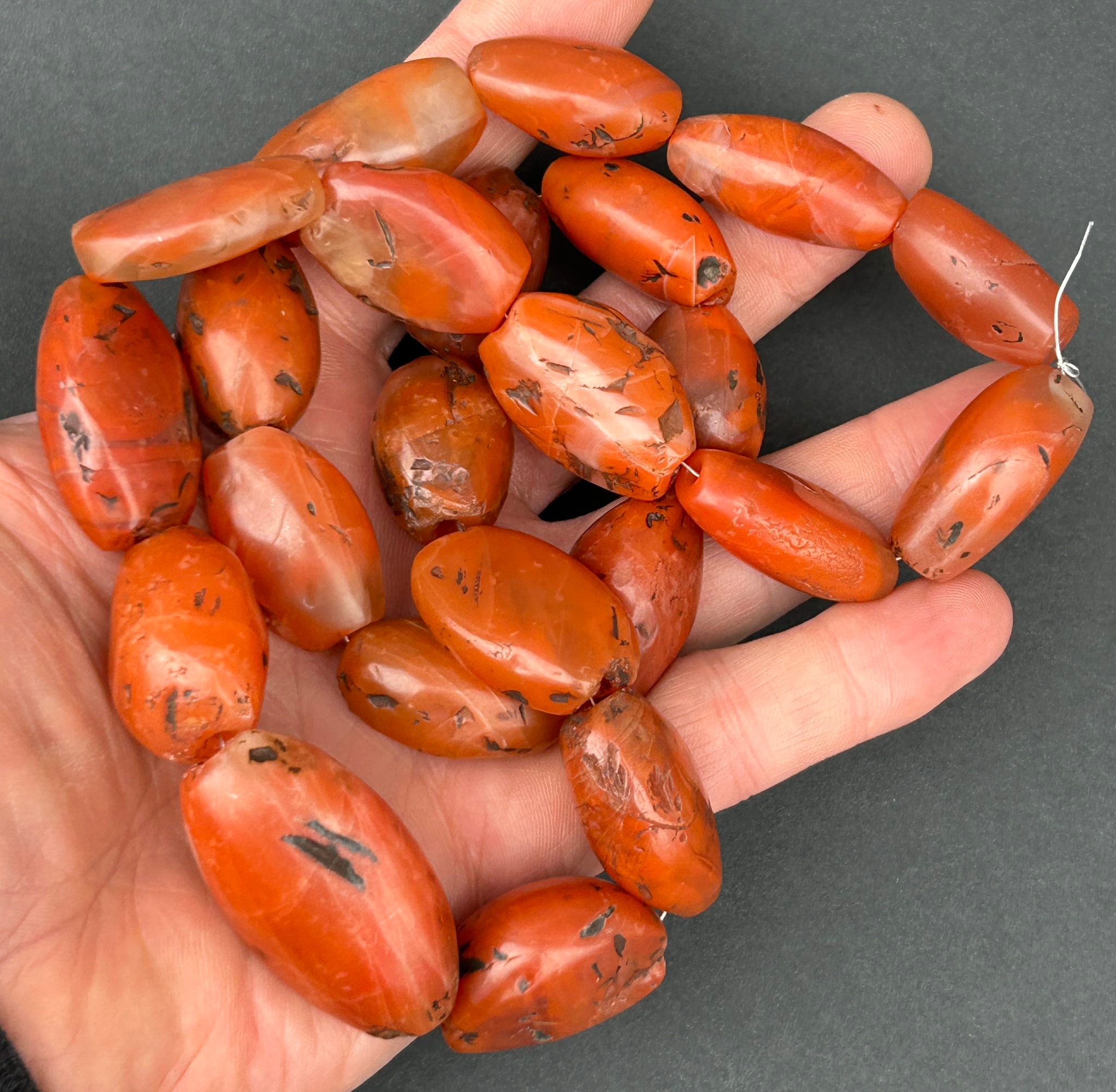 Ancient Tibetan carnelian Pema Raka beads for sale