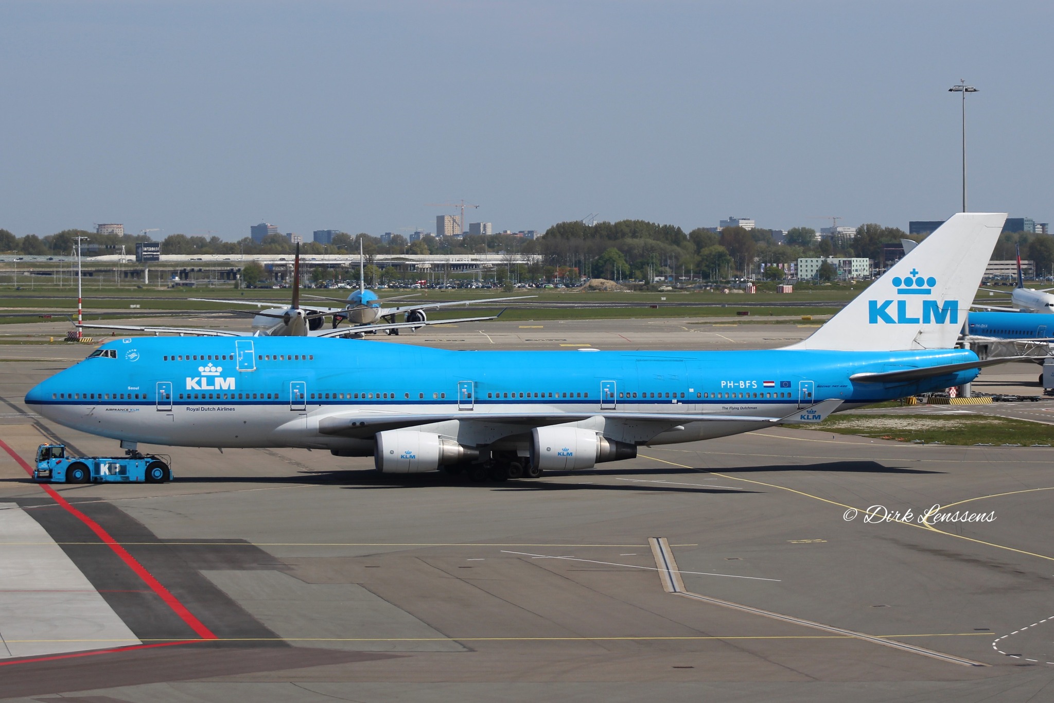 KLM Boeing 747-406ERF cargo plane at Amsterdam Airport Schiphol