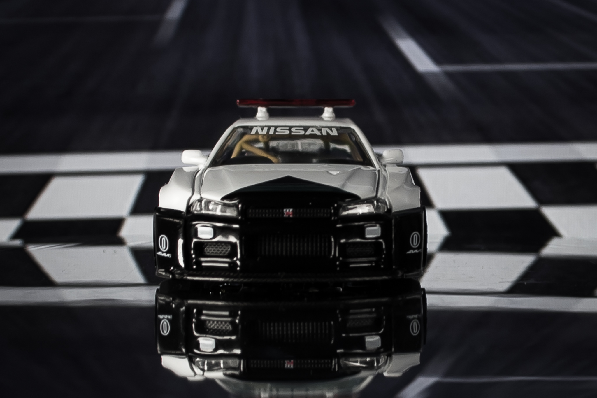 An old Nissan Skyline GT-R (R34) produced by HPI-Racing
