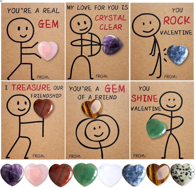 💚 24 Pack Valentines Heart Stone Necklaces With Cards (ad) 💚 50