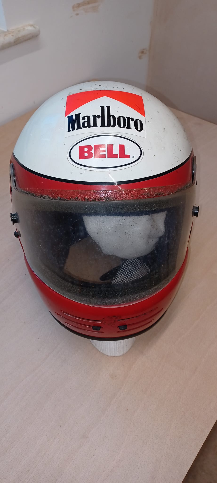 bell eddie lawson helmet 1996 Race Used Galles Racing Feuling IndyCar Vintage Motorcycle British Motorcycle Helmet
