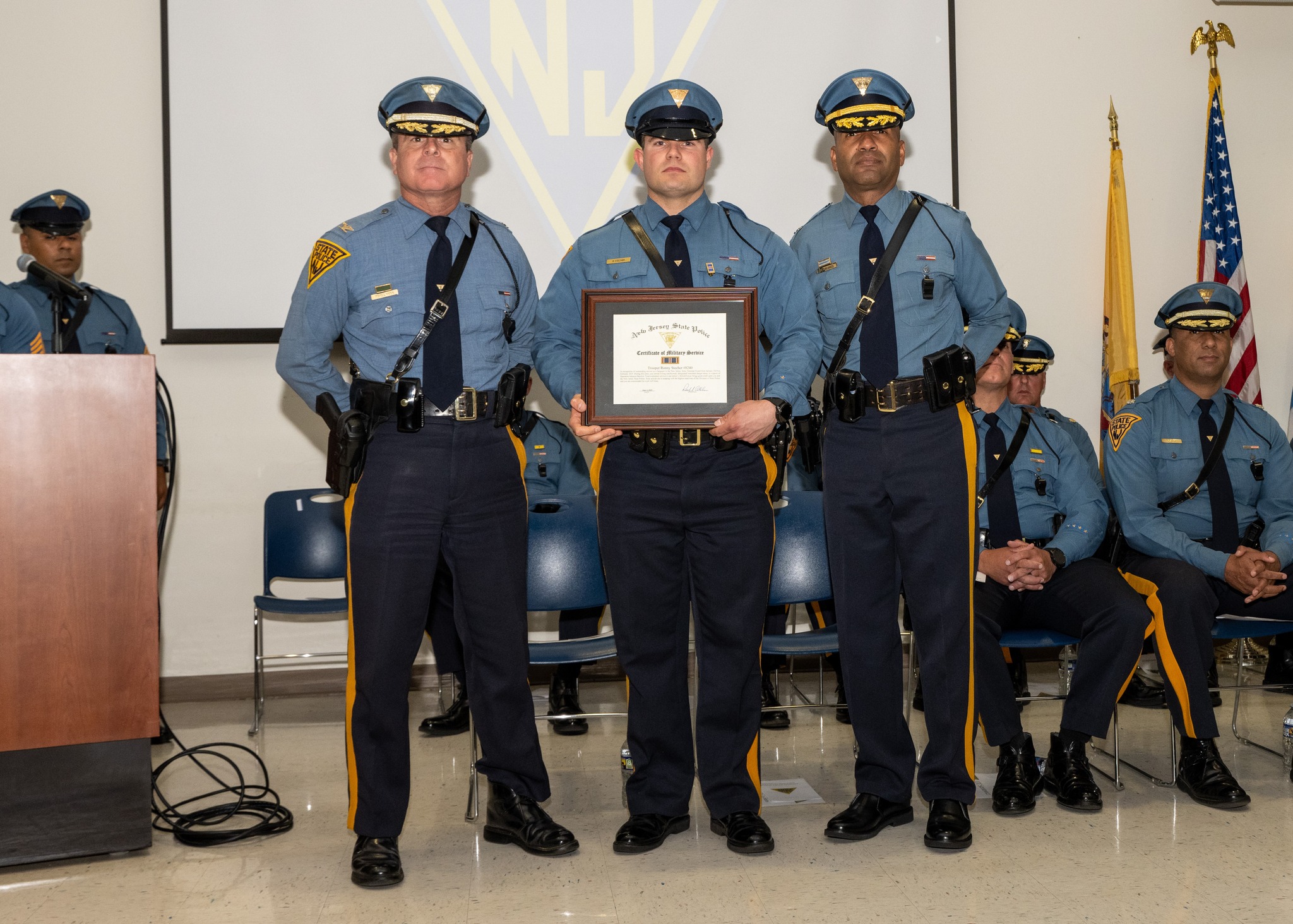 new jersey state police dress uniform On June 2, 2025, Colonel J. Patrick Callahan and command staff members presented the 2025 Division Awards at the Technology Center in Hamilton, NJ. The ceremony honored 51 troopers, two civilian investigators njsp class b uniform