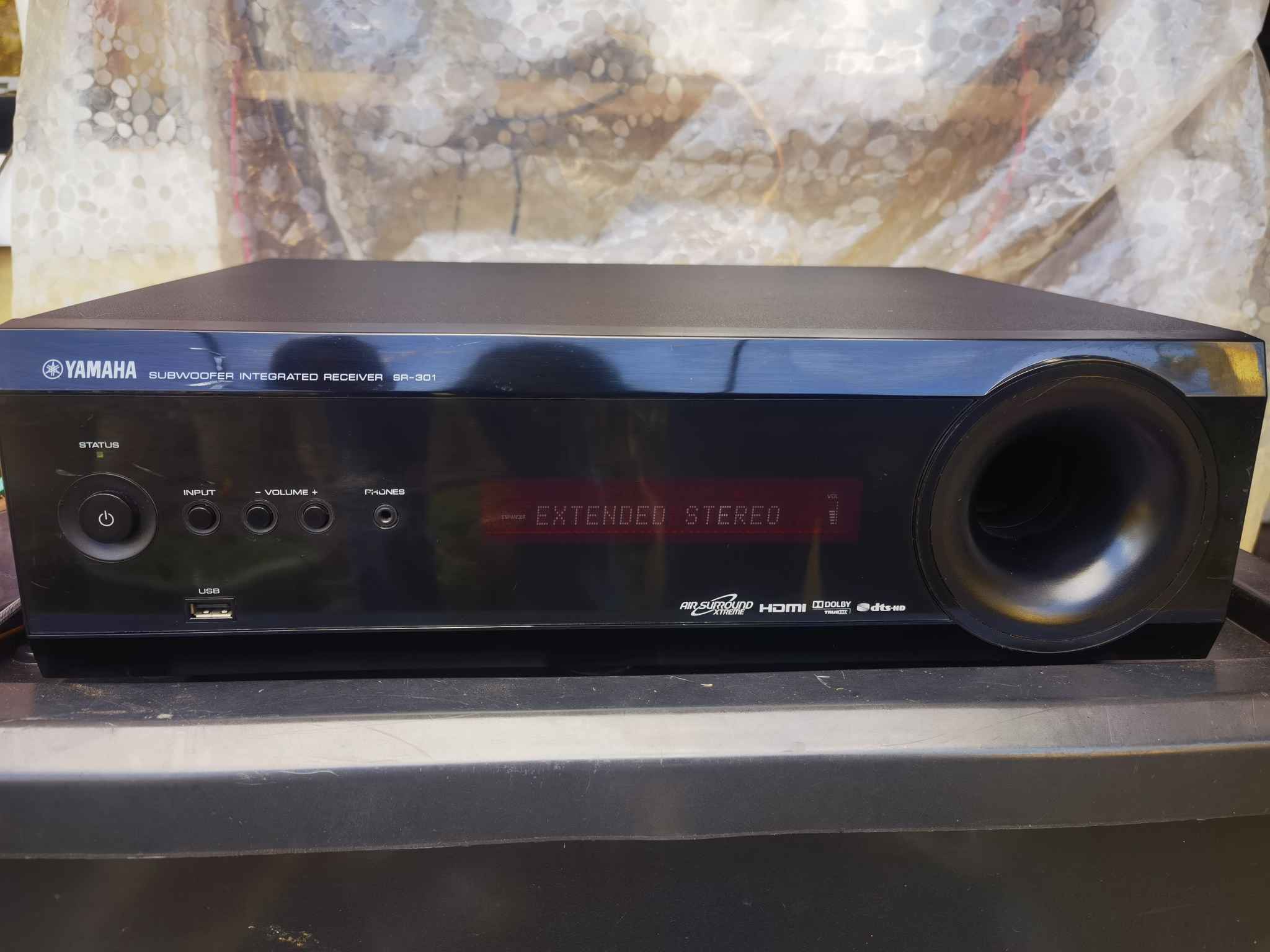 The Yamaha SR-301 is a 5.1-channel powered subwoofer with an