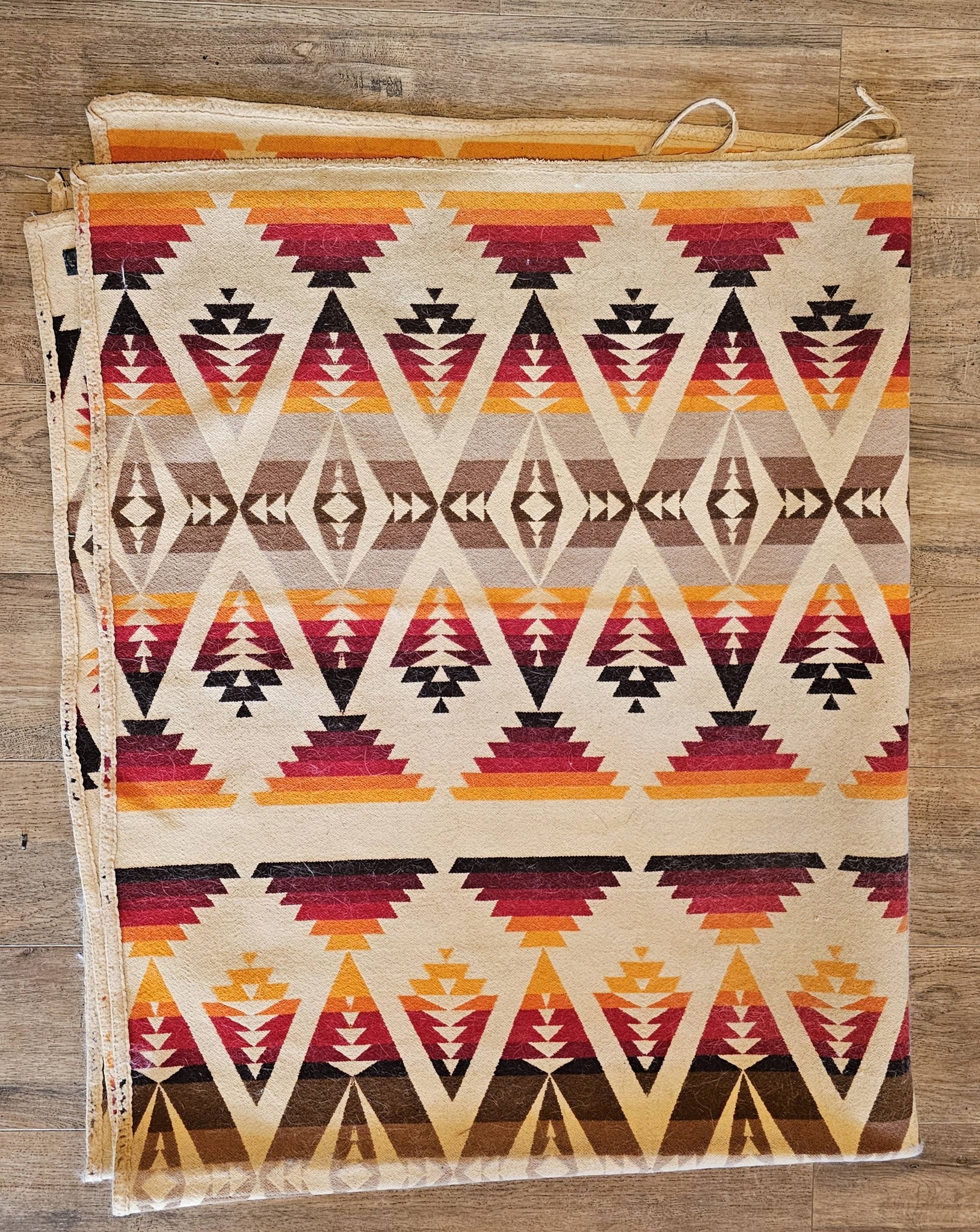 What is the age and authenticity of this Pendleton-style wool blanket?