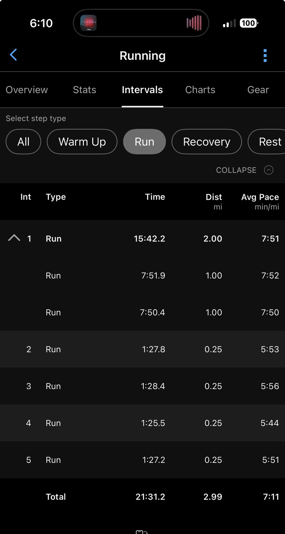 Starting week 5 with speedwork