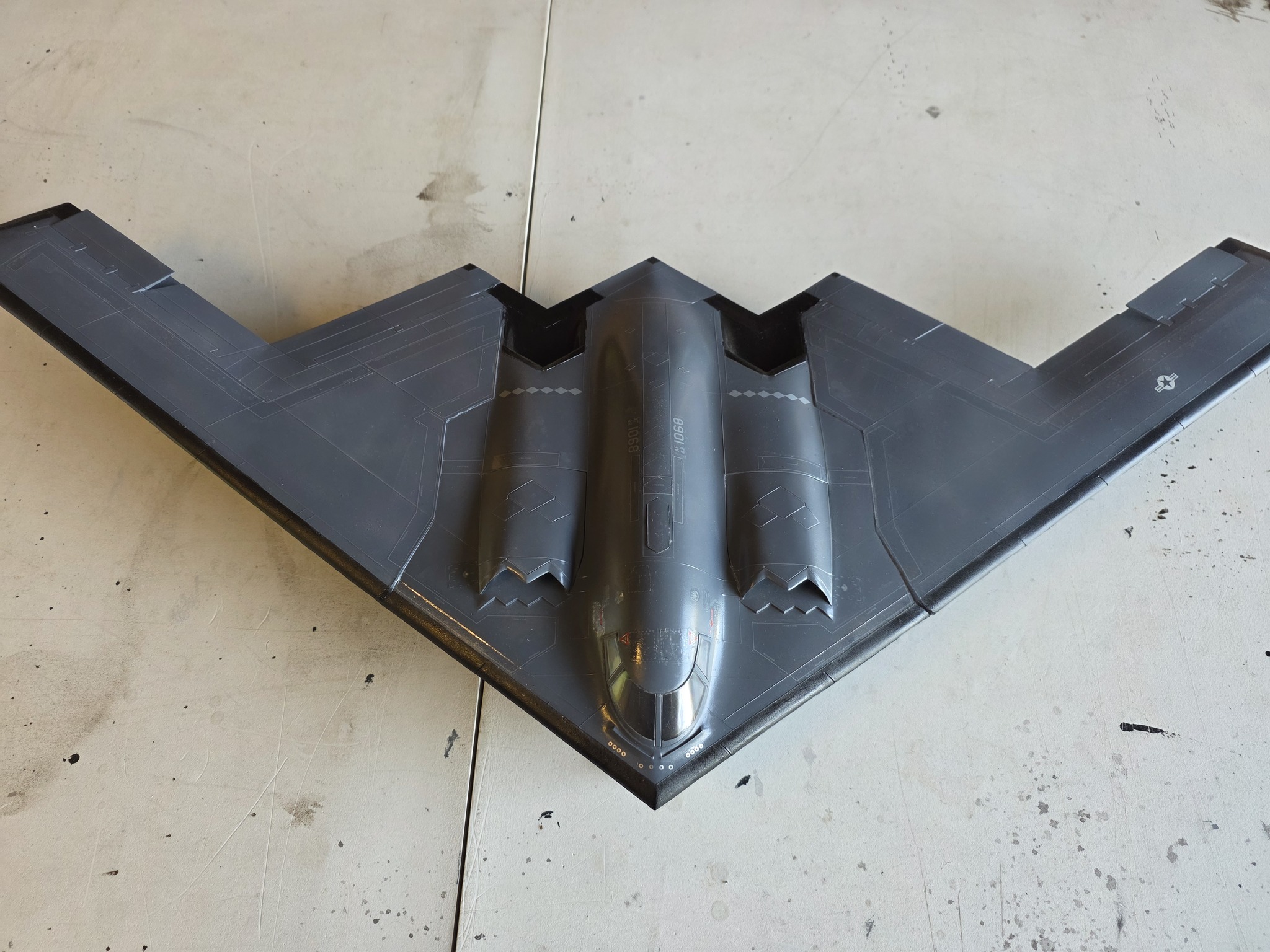 Well finished the Testor's 1/72 B-2 Spirit. Added two figures, 2