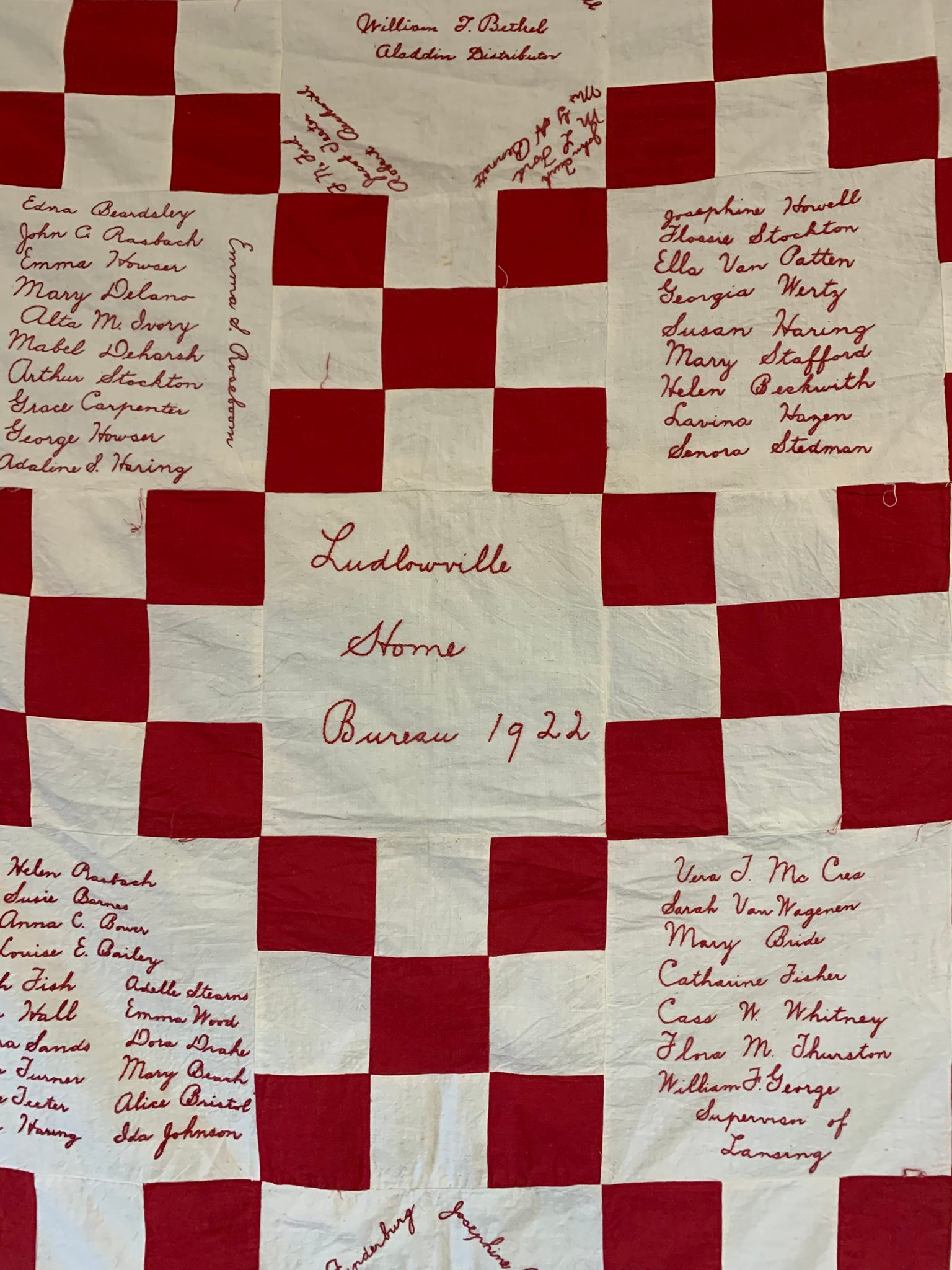 Identify names on 1922 Ludlowville quilt? | Lansing, NY