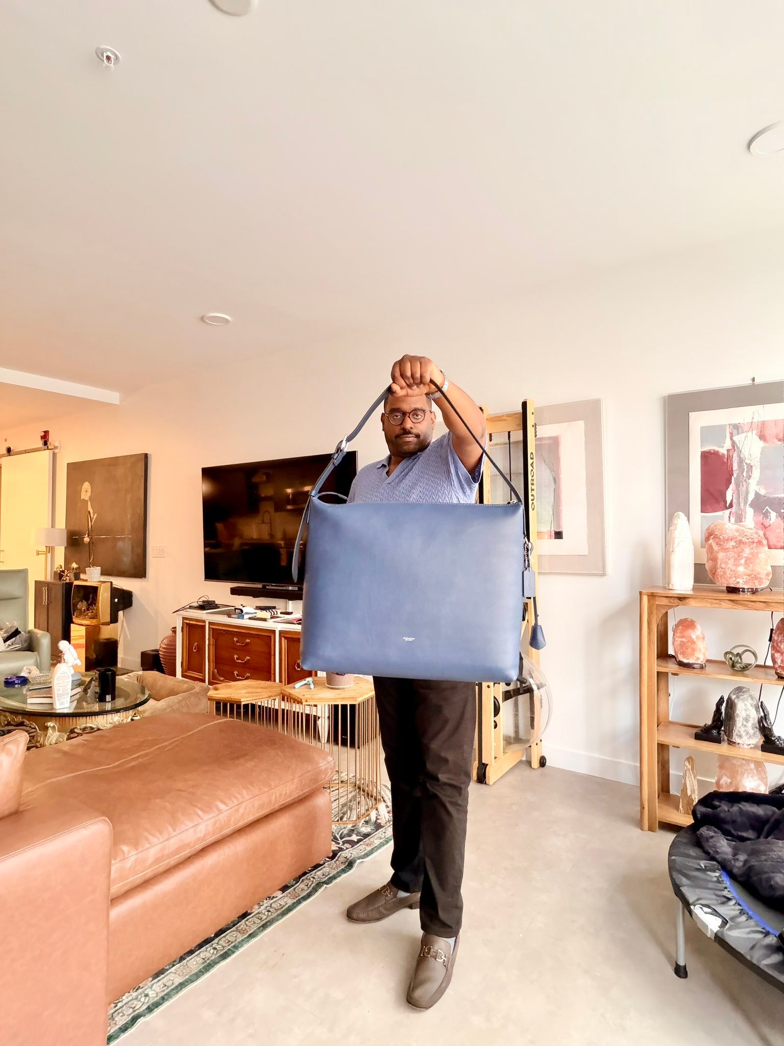 New navy blue messenger bag purchase