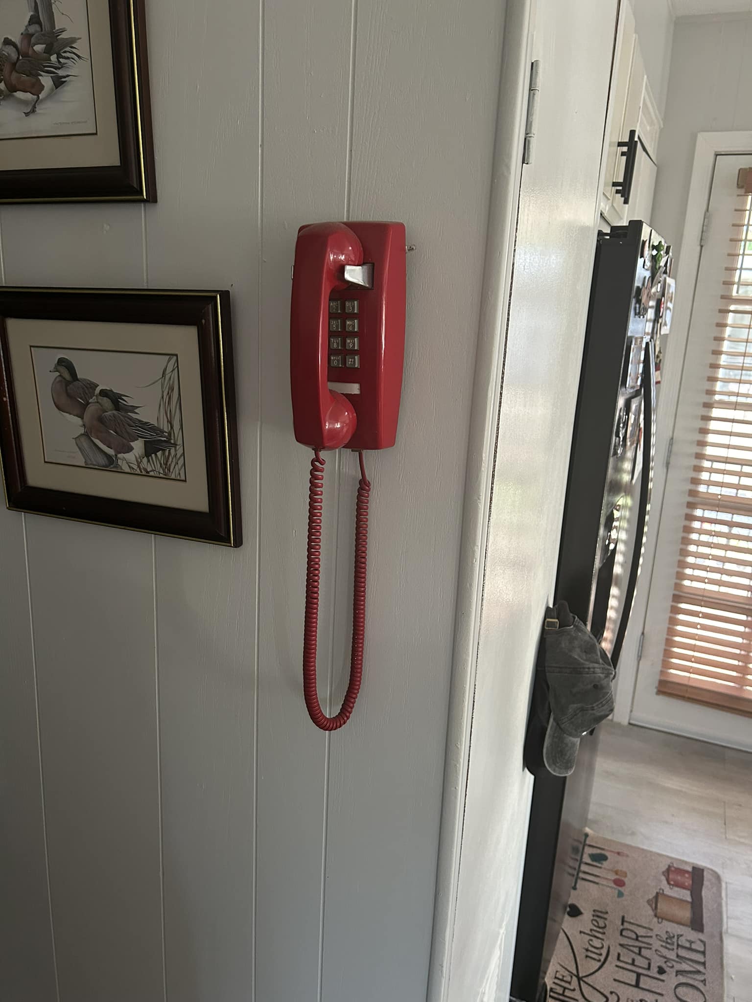 vintage landline phones as decorative pieces