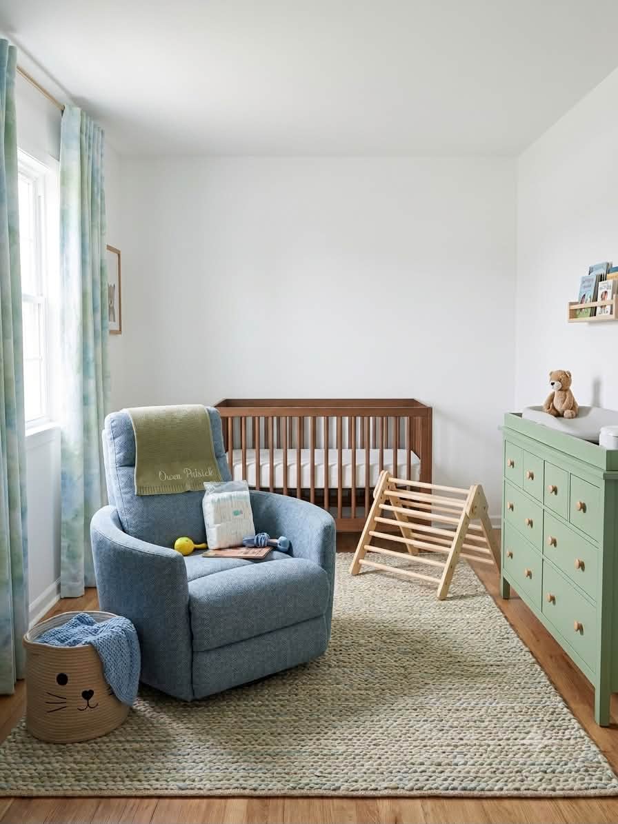 brown crib with white dresser Nursery color options: blue or to match and rocking chair? Color:Blush Bengaline NEWLISTING Sparkly Crystal Square Collar Nursery ideas With thoughtful design and
