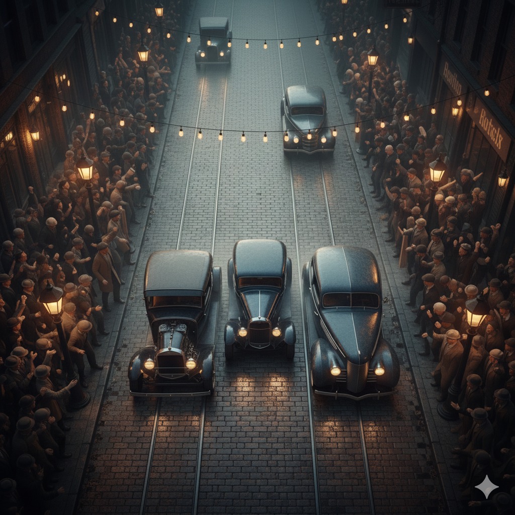 AI automotive art | The earliest known photo of night street racing ...