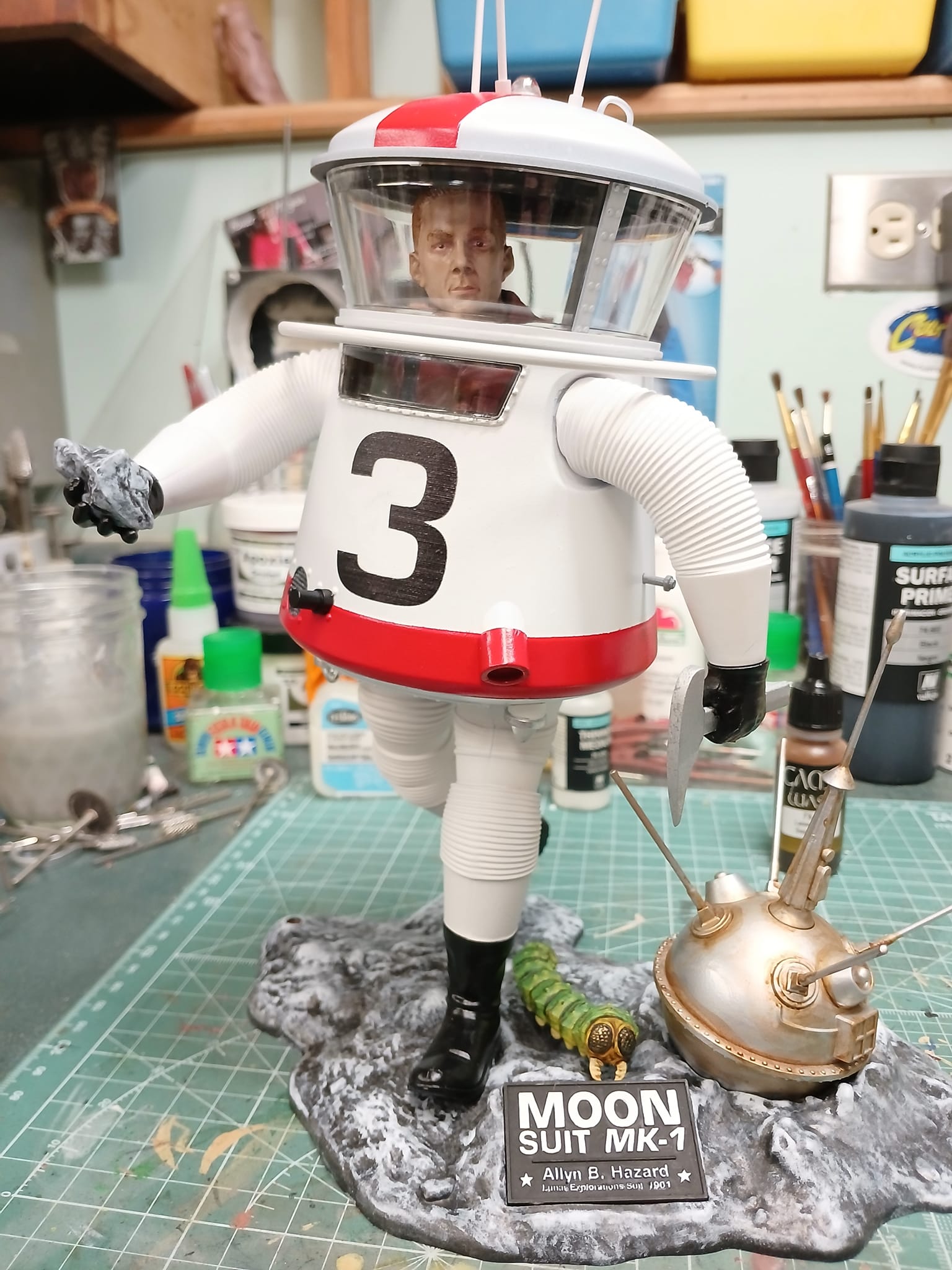 Finished. 1/8 scale Moon Suit MK-1 from Monarch Models.