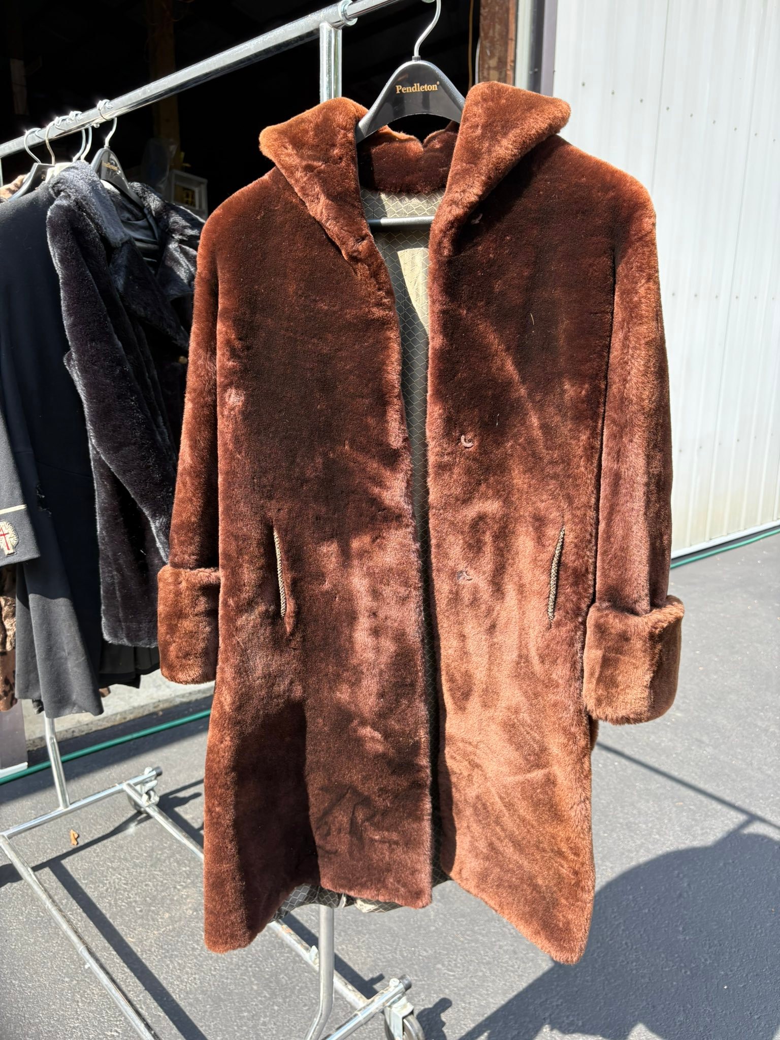 What type of fur is this old coat made of?