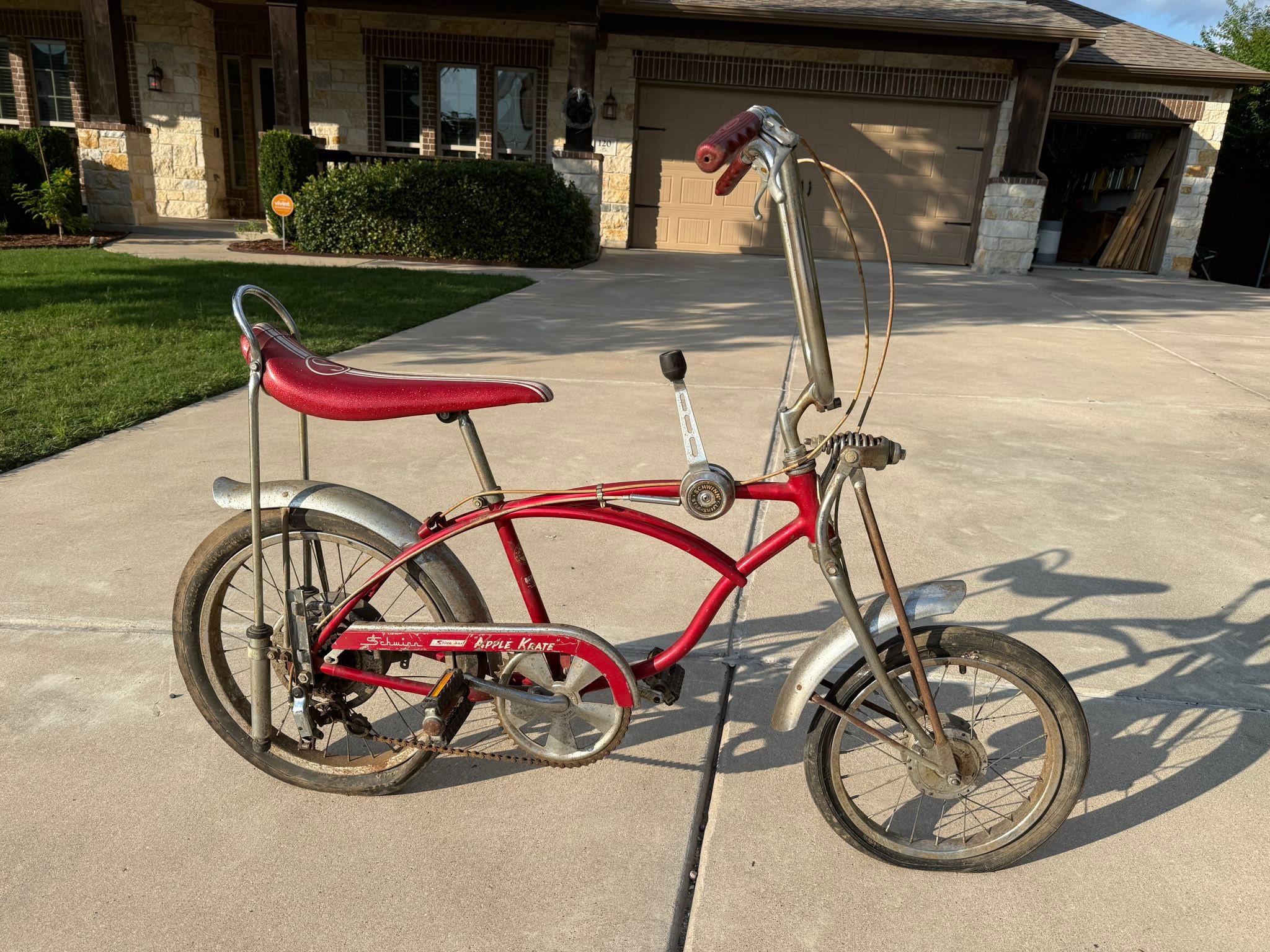 schwinn apple krate bicycle for sale Coal Classic Sting-Ray Bike, 20 Inch Bike Kids Ages 6 and Up or Adults, Iconic Vintage Design, Steel Frame and Springer Fork, Fenders, Single Speed, Rear Coaster Its the envy of the neighborhood ORIGINAL SCHWINN RED 1969 5