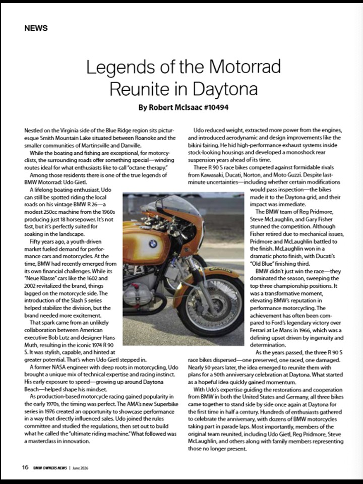 Daytona event success with BMW R90s bikes