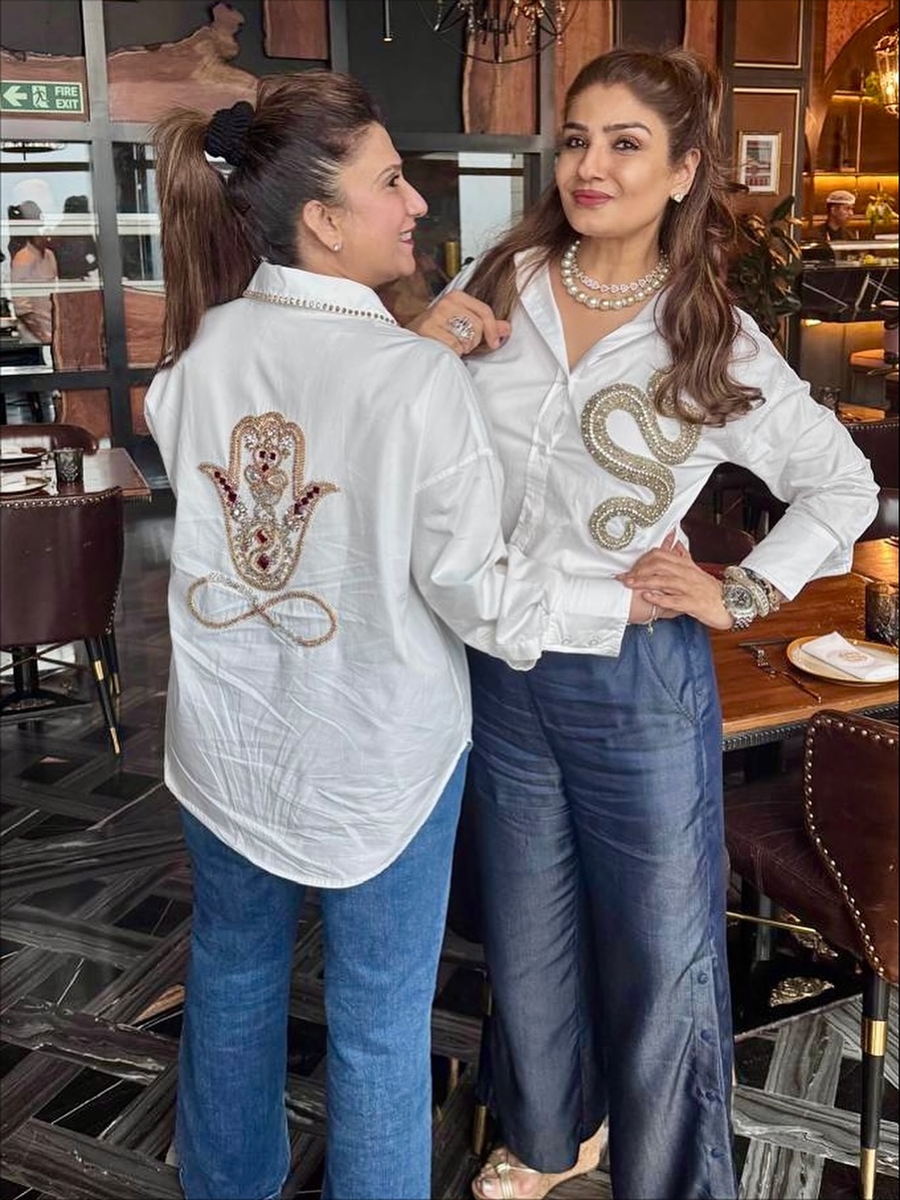 Rhea - When icons meet style — Raveena Tandon in our Snake Shirt and ...