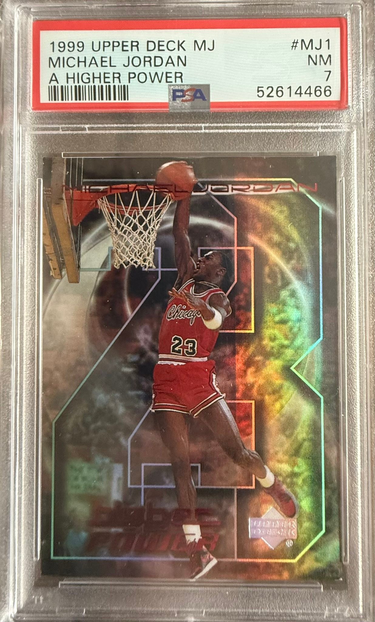 What is the story on the 1999-2000 Michael Jordan A Higher Power 