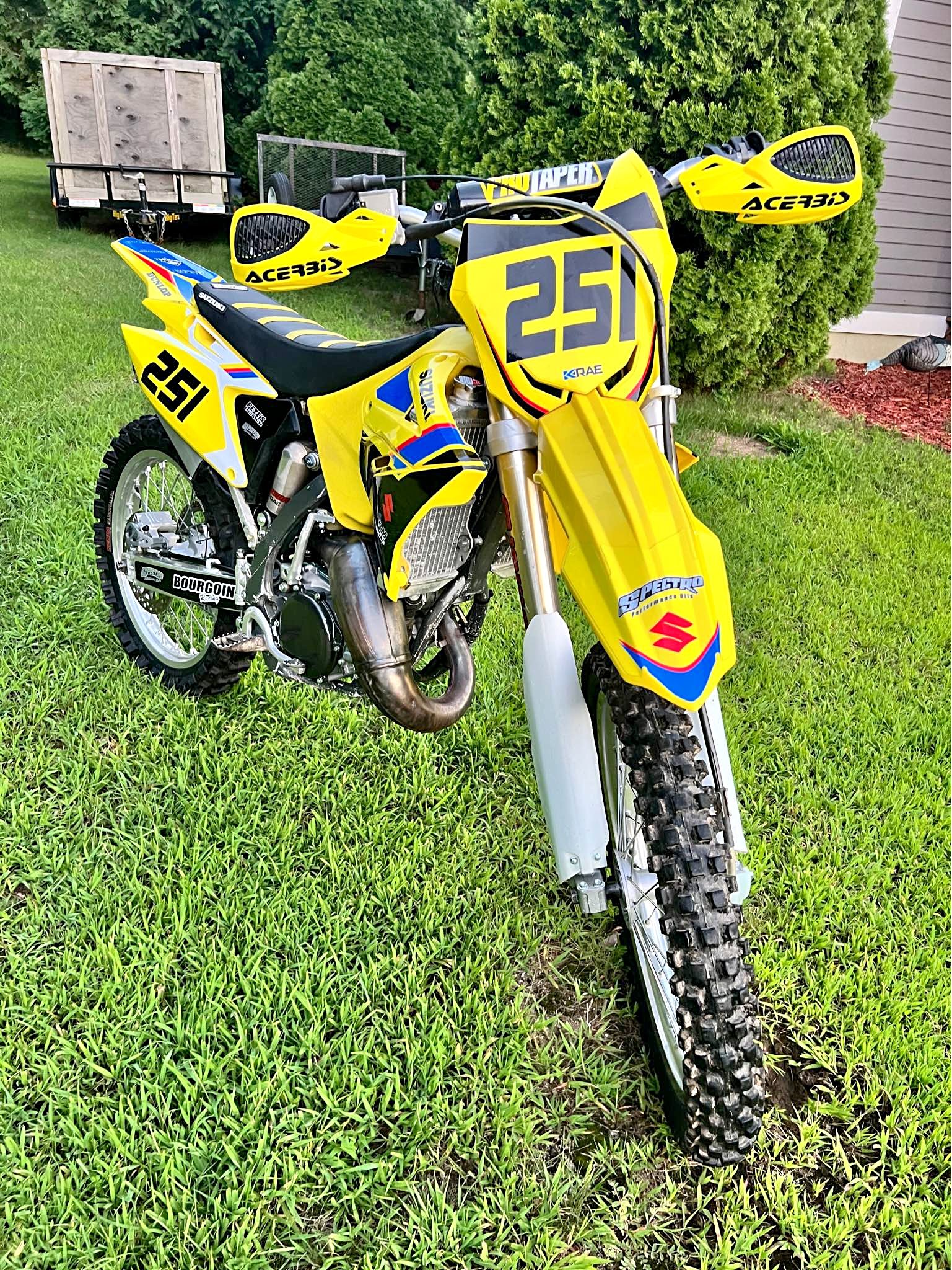 Enjoy MFG Gripper Seat Cover For 2001-2020 Suzuki RM125 / RM250 – Yellow/Black Top Logo #52