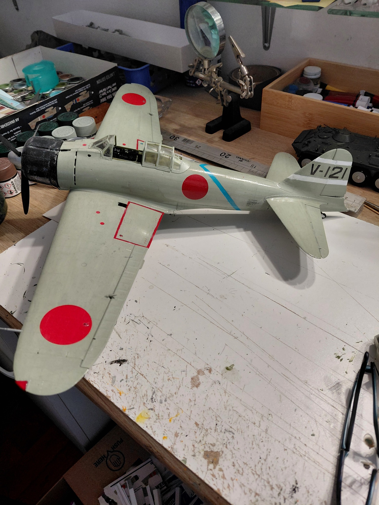 hello everybody.my zéro a6m 2 mod 21 in progress. 1/24 scale