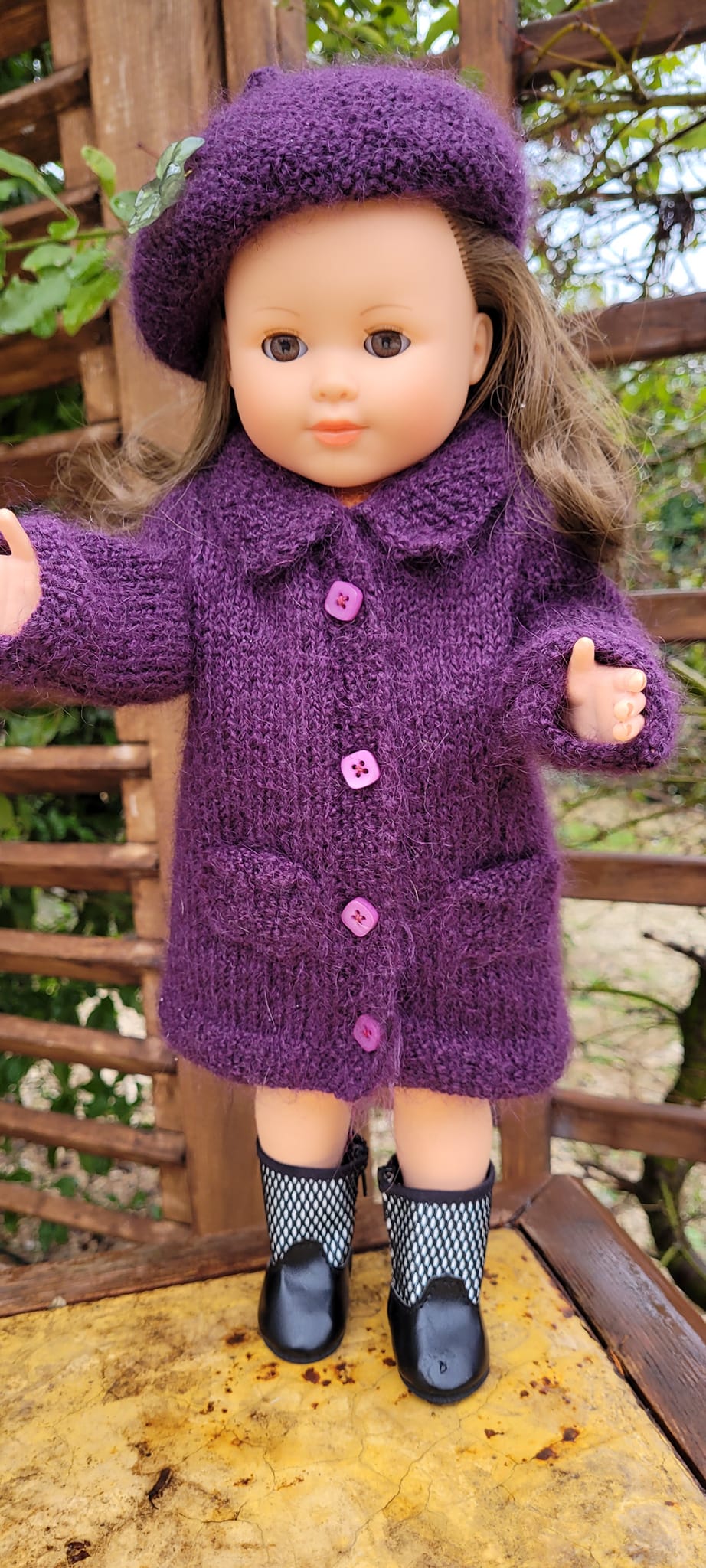 Llorens – Tenue Hiver Bleu/blanc Pour Poupée 38 Cm – Cardigan, Bonnet Tricot, écharpe, Body, Chaussettes