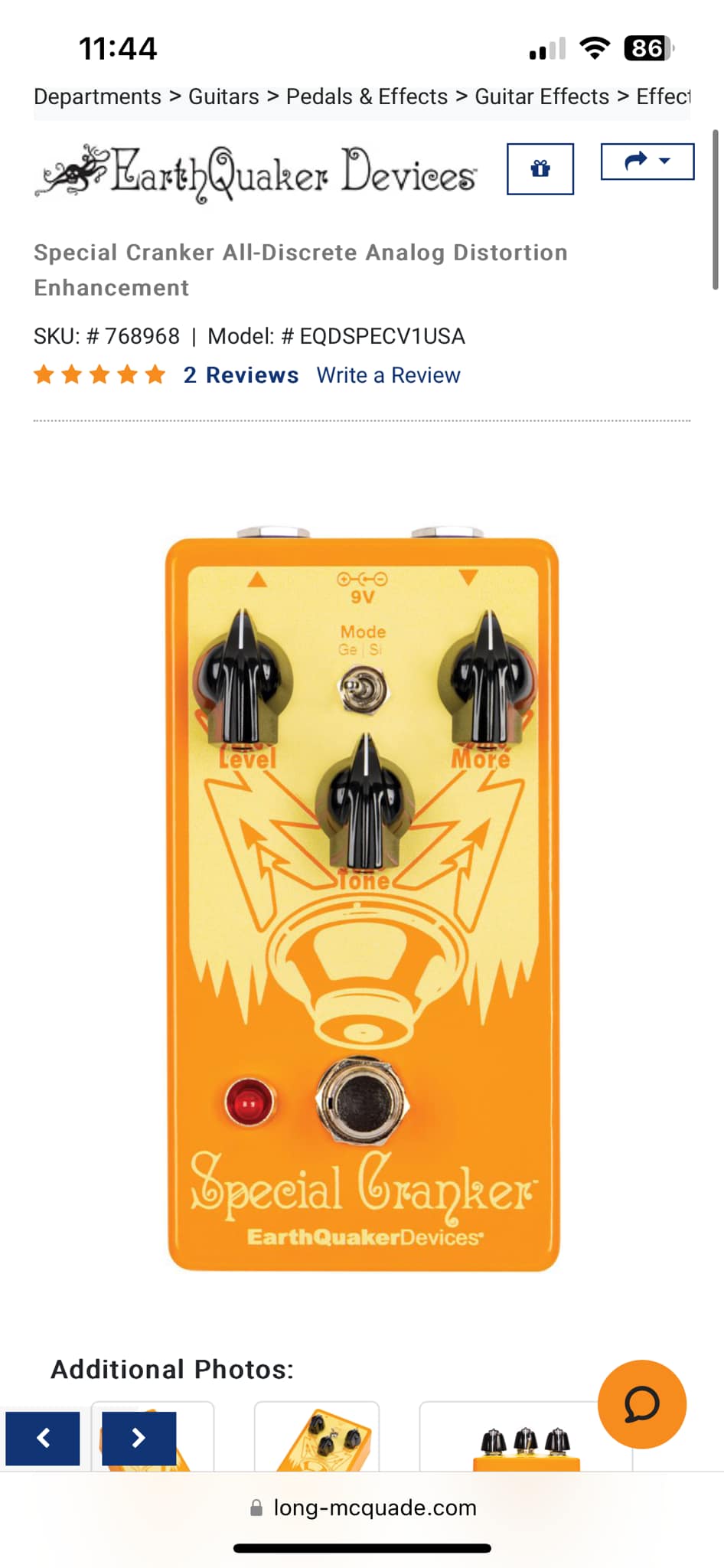 楽器・機材 表面実装ではないEQD Special Cranker clone