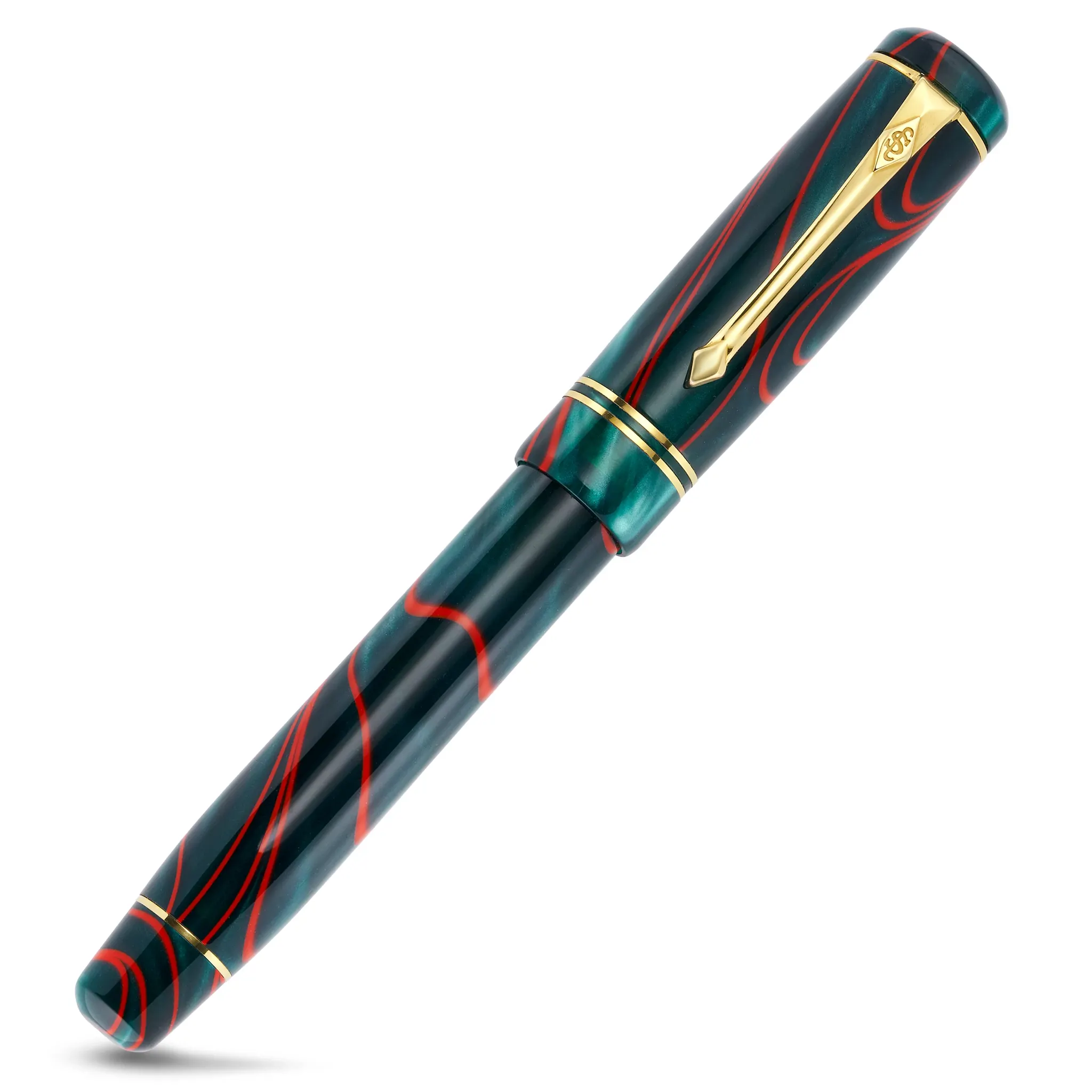 Conway Stewart Winston fountain pen in unique Red Whirl color
