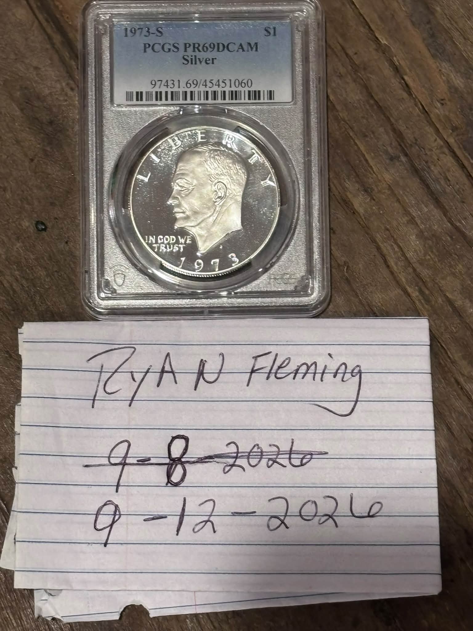 1973-S Silver Eisenhower Dollar PCGS PR69DCAM Auction - 90% Silver