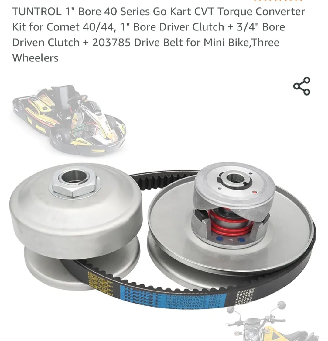 40 Series Torque Converter Kit – 3/4" Driver & 1" Driven – For Go Karts & ATVs