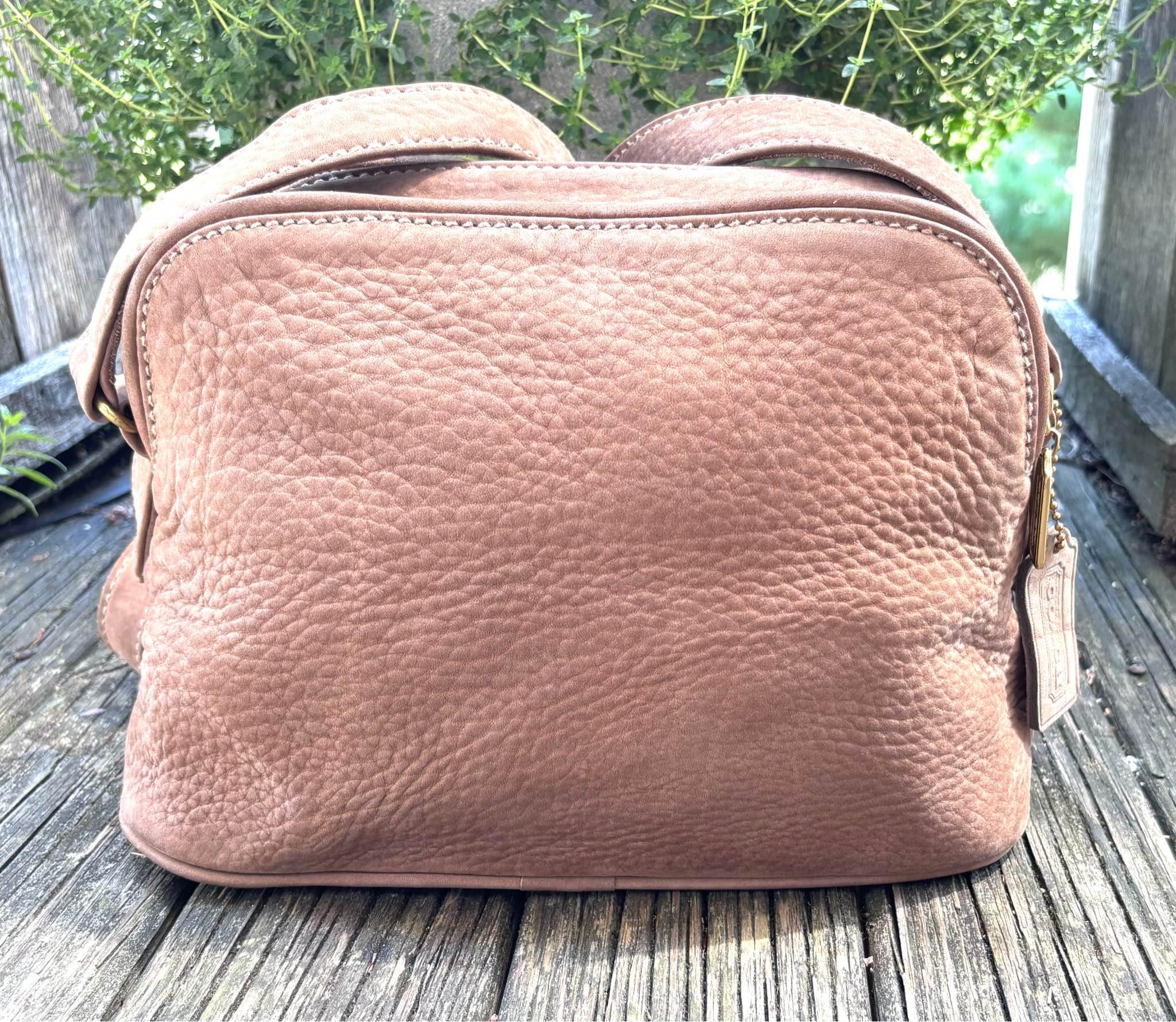 Vintage Coach Sonoma Nubuck Crossbody Bucket Bag Spruce green 