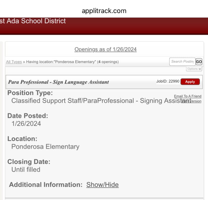 ISO of a sign language interpreter in the elementary school! If