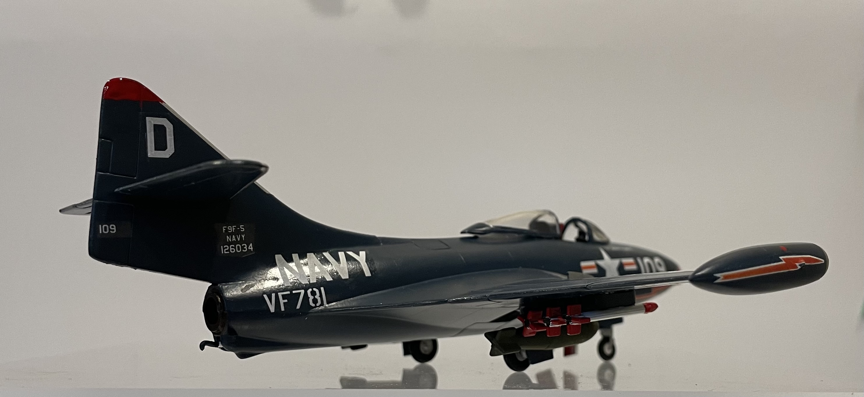 HobbyBoss 1/72 F9F-2 Panther model of VF-61 Jolly Rogers