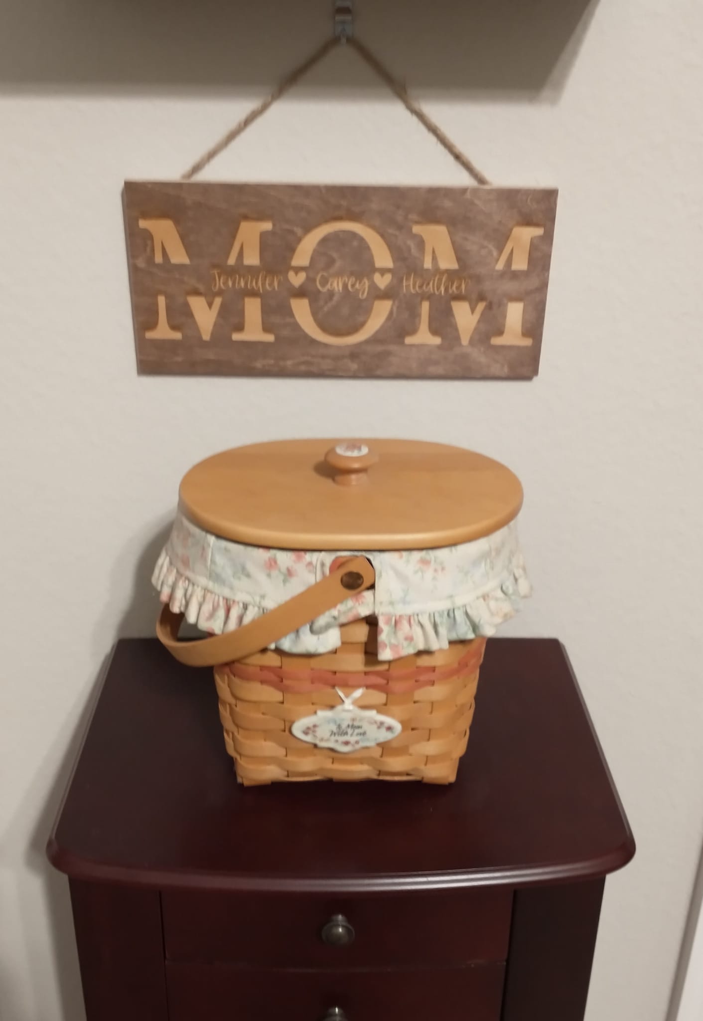 My Longaberger Mother's Day baskets. 1998, 1999, 2000, 2001. Love 'em!