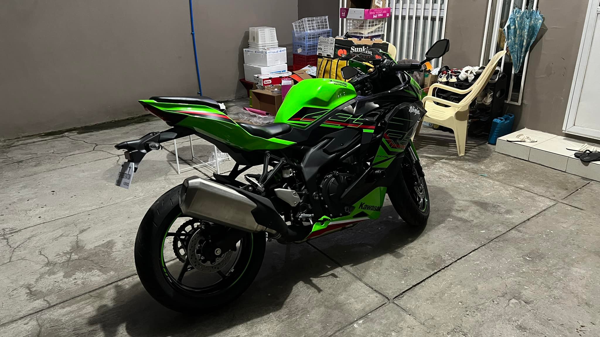 A sportsbike climbing mountains