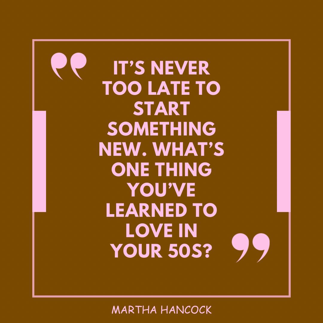 💗 It’s never too late to start... - Martha Ruffin Hancock | Facebook