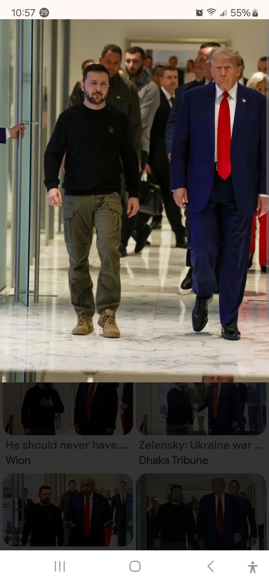 Zelensky's casual attire at the White House meeting
