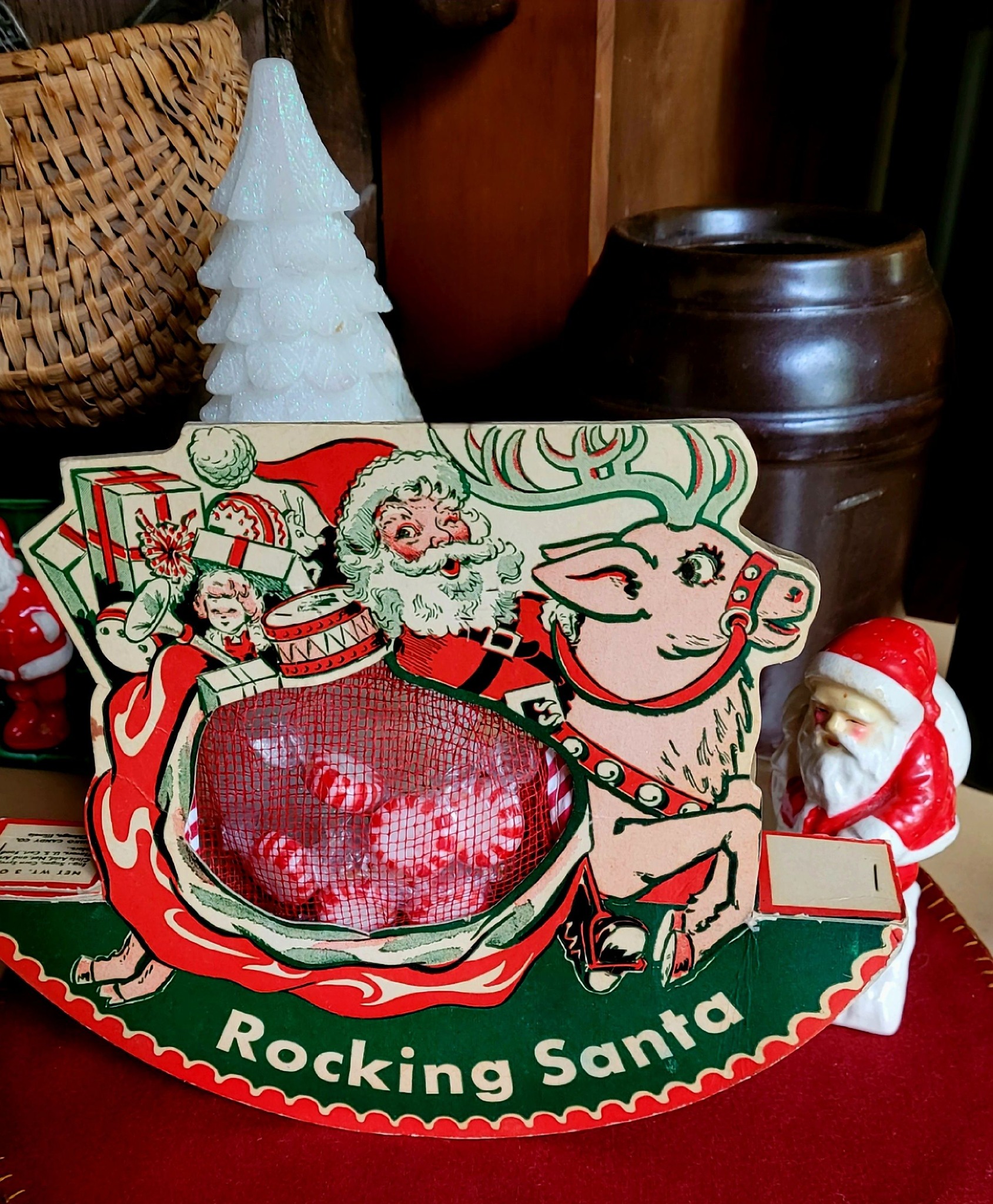 Vintage 1950s German Santa Candy Container display picture 1
