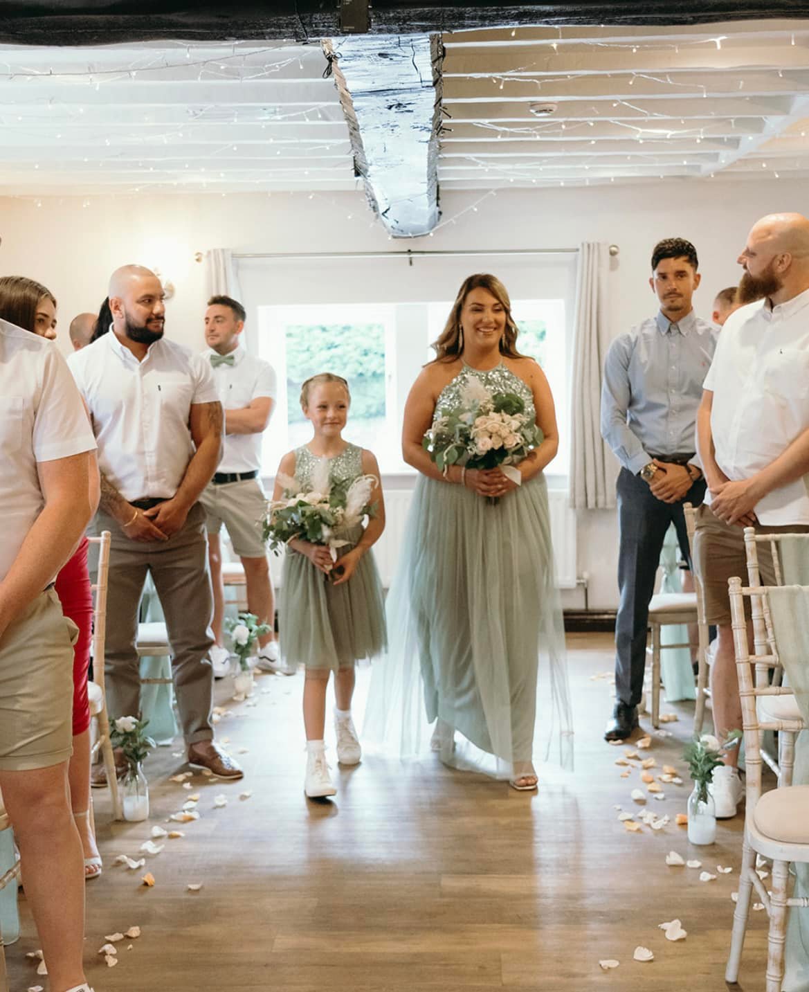 Where to try on sage green bridesmaids dresses in West Yorkshire?