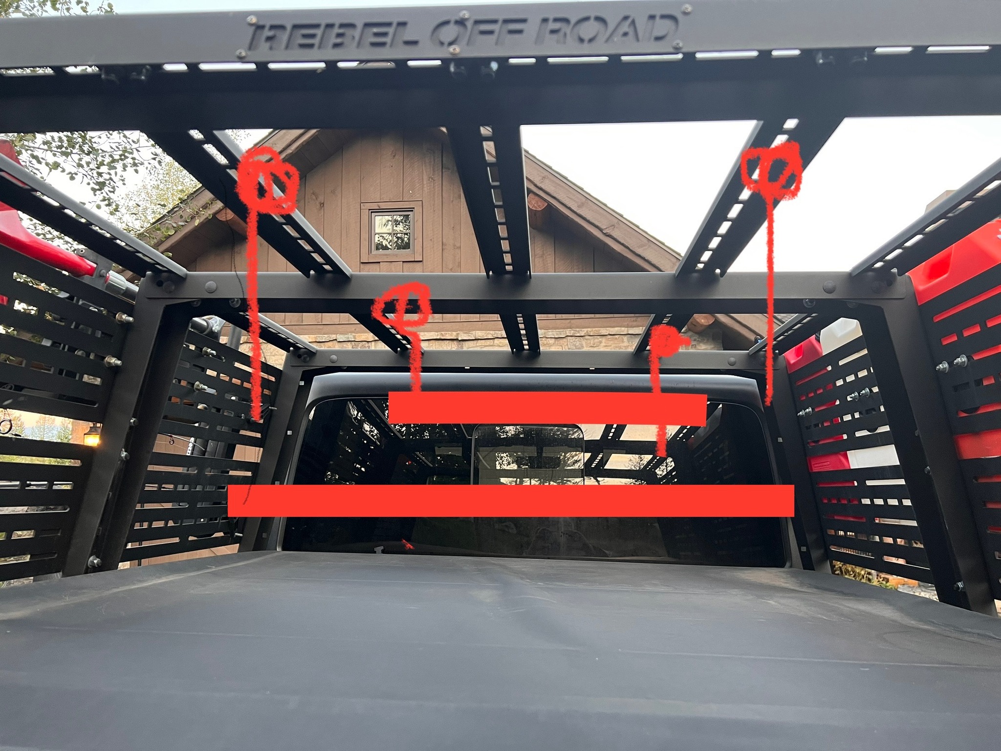 Front Runner Pro table storage under Condor Overland roof rack