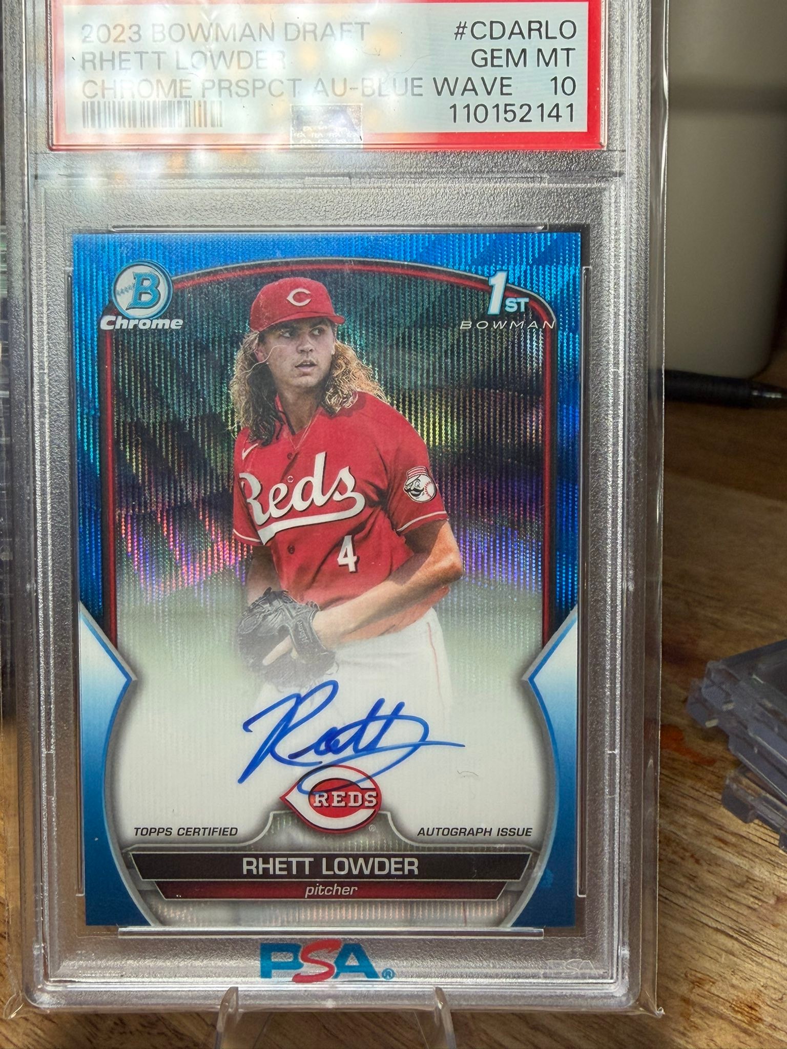 ?? 4-Hr Auction ?? 2023 1st bowman rhett lowder chrome Au-blue 