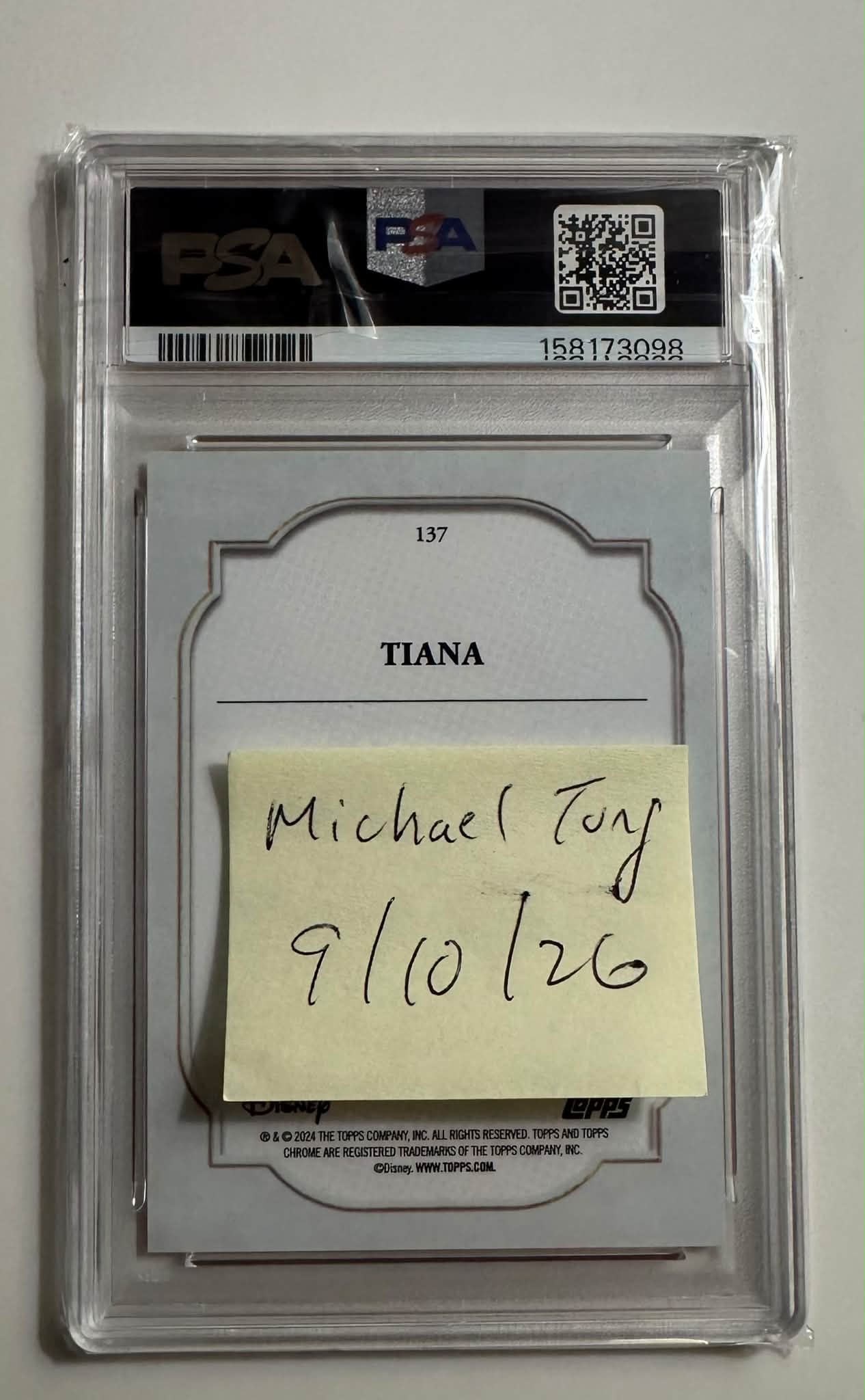 2024 Topps Chrome Disney Orange Refractor Tiana PSA 10 $3,200