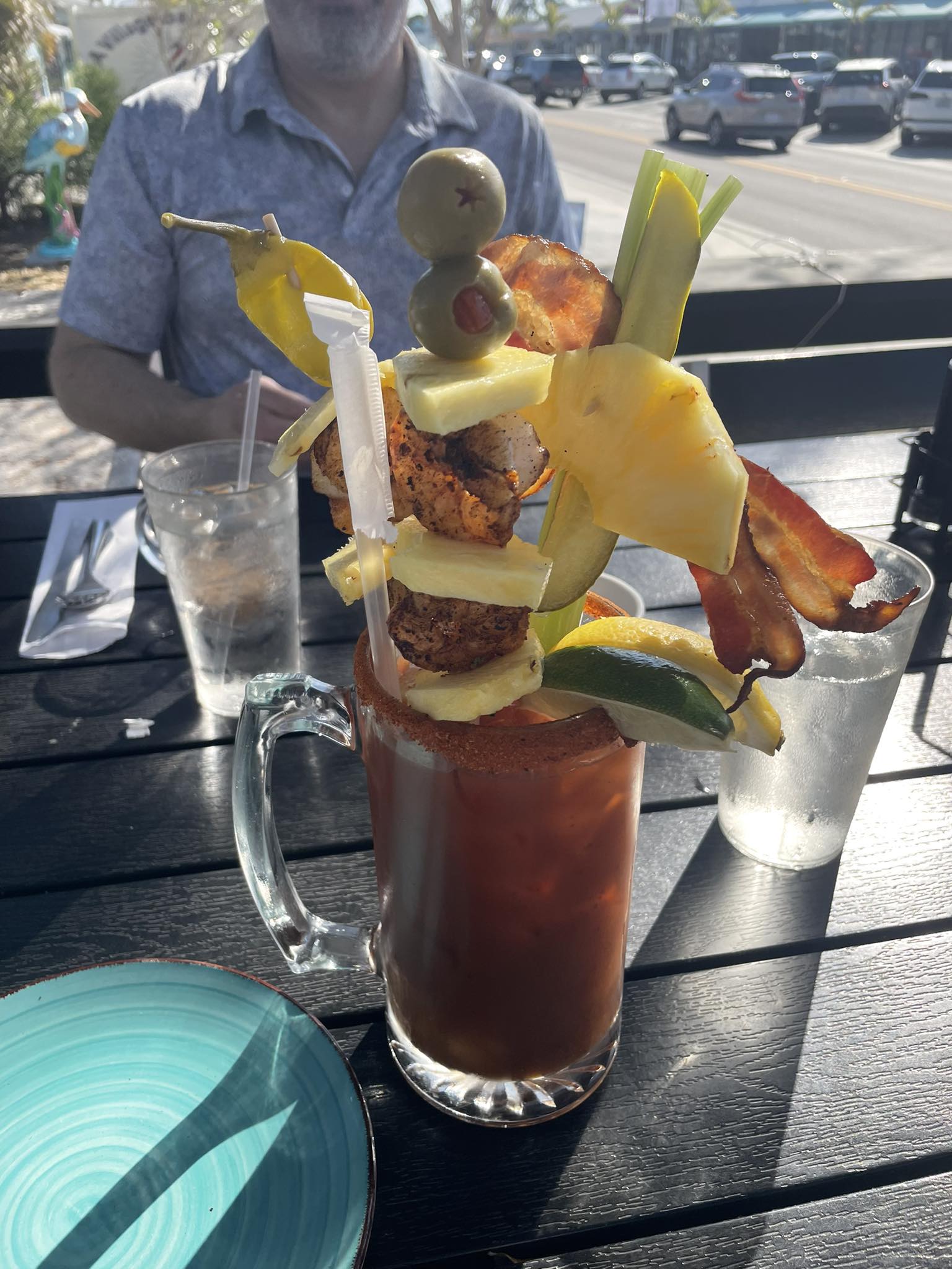 Blue pineapple in Englewood, FL serves great bloody marys