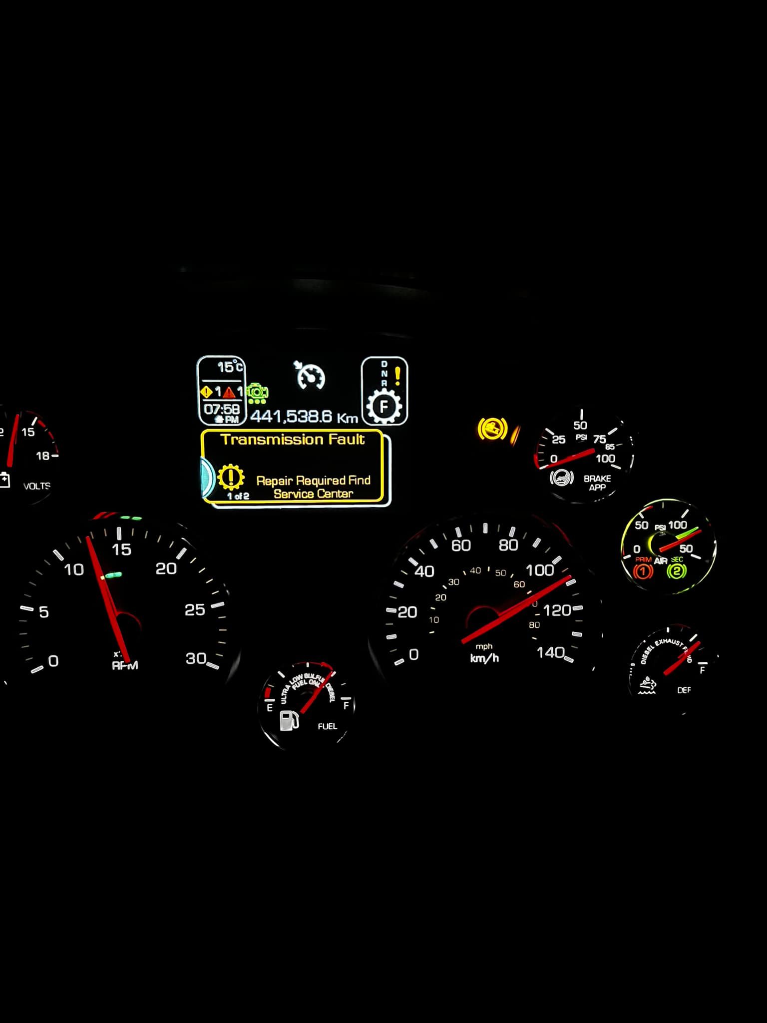 Transmission fault J1939 codes in X15 Cummins