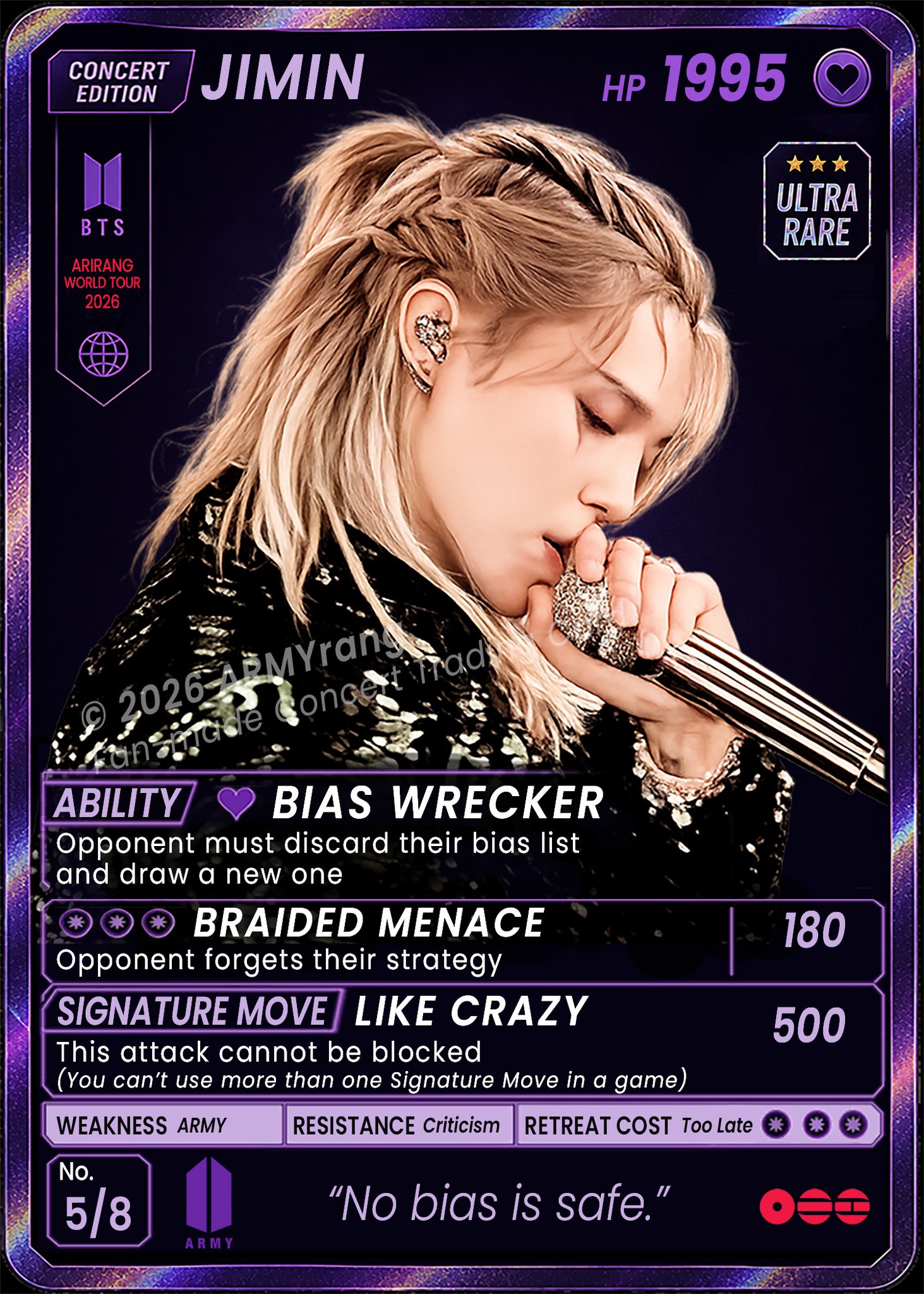 BTS ARMY Los Angeles: Jimin Card Reveal for ARIRANG Trading Cards